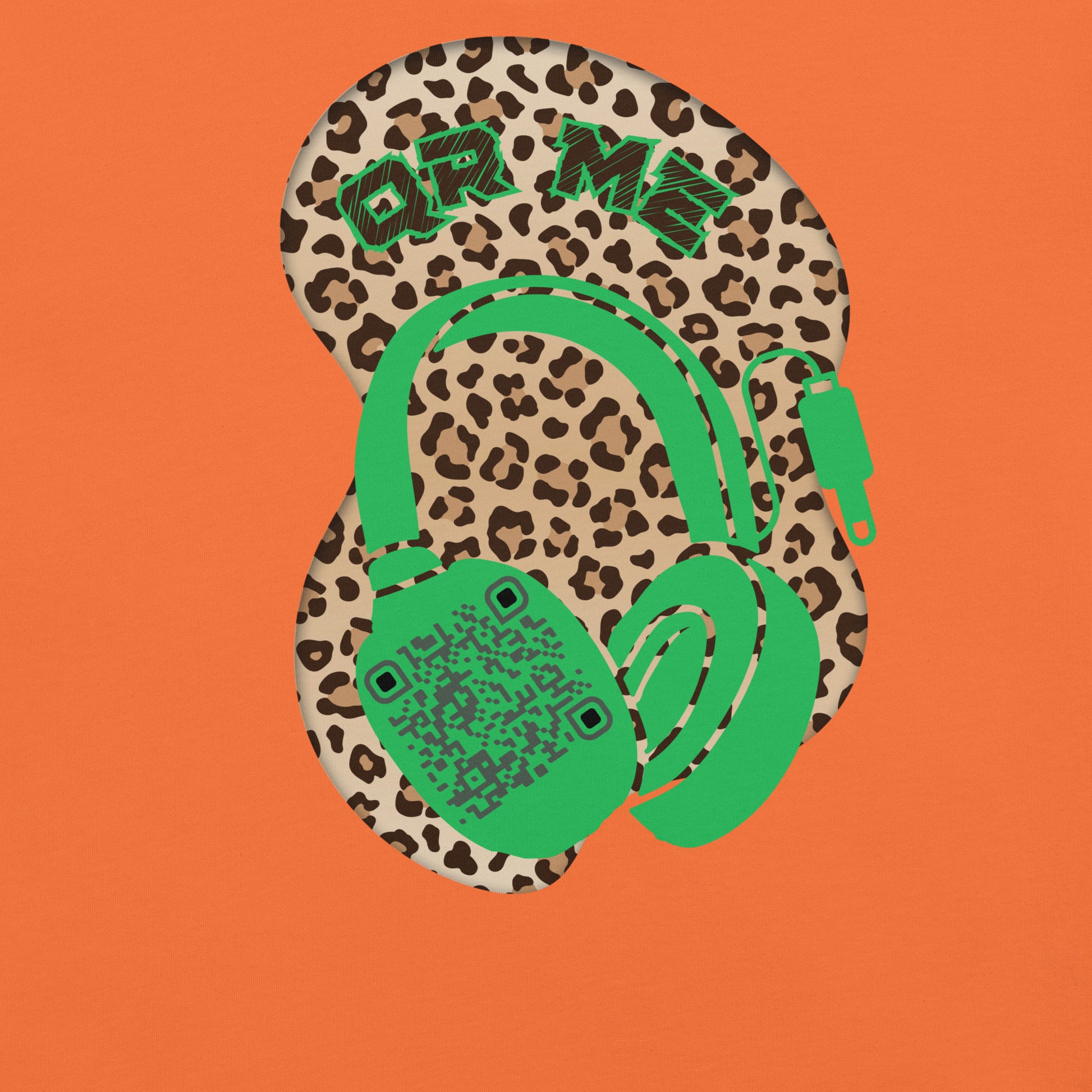 Leopard Print QR Code T-Shirt – Share Your Music Wildly