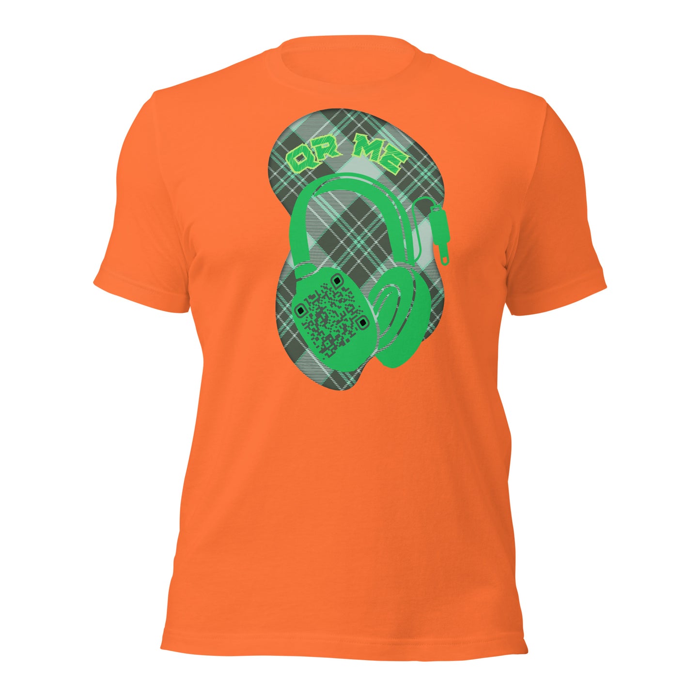 Green Check QR Code T-Shirt – Share Your Music with a Classic Twist