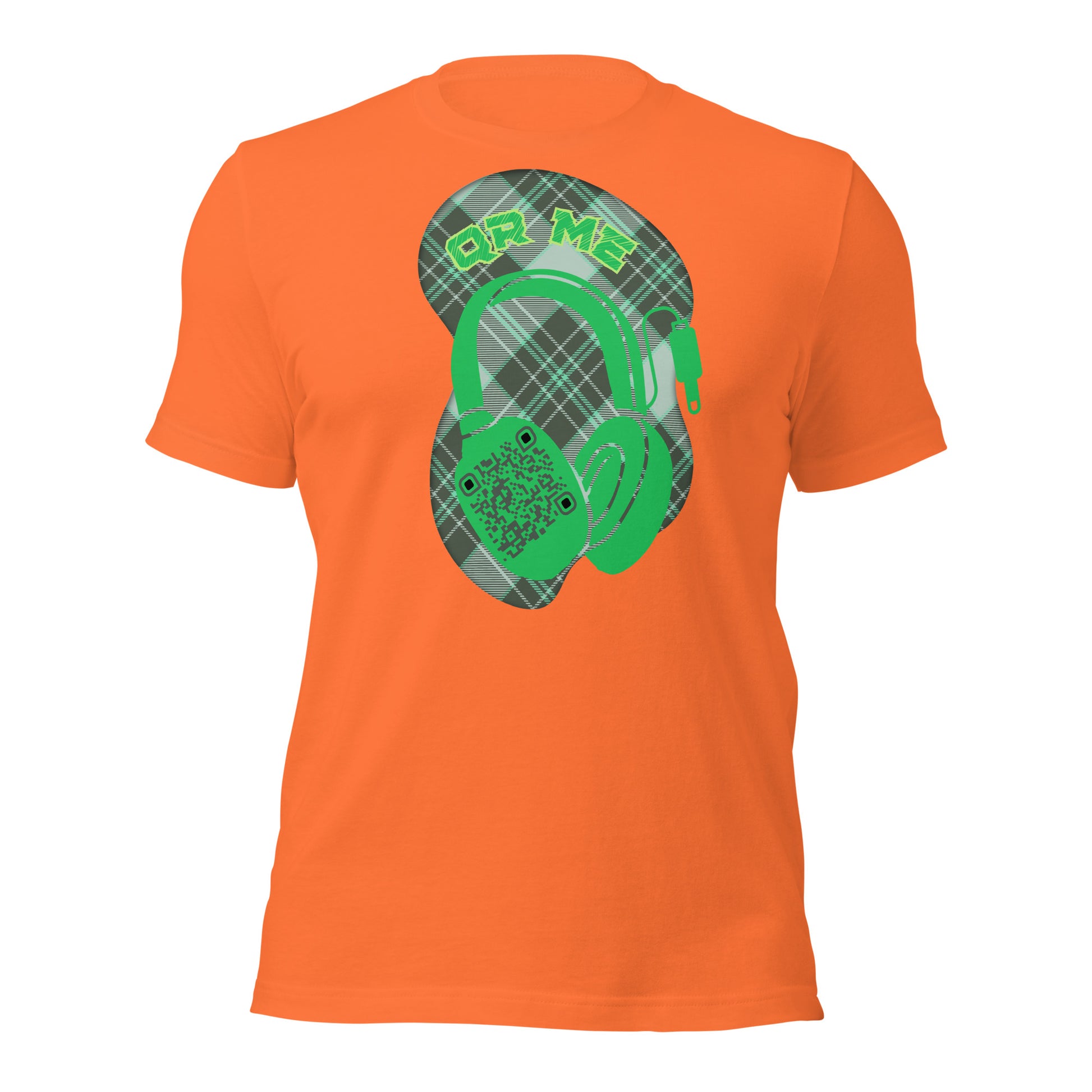 Green Check QR Code T-Shirt – Share Your Music with a Classic Twist