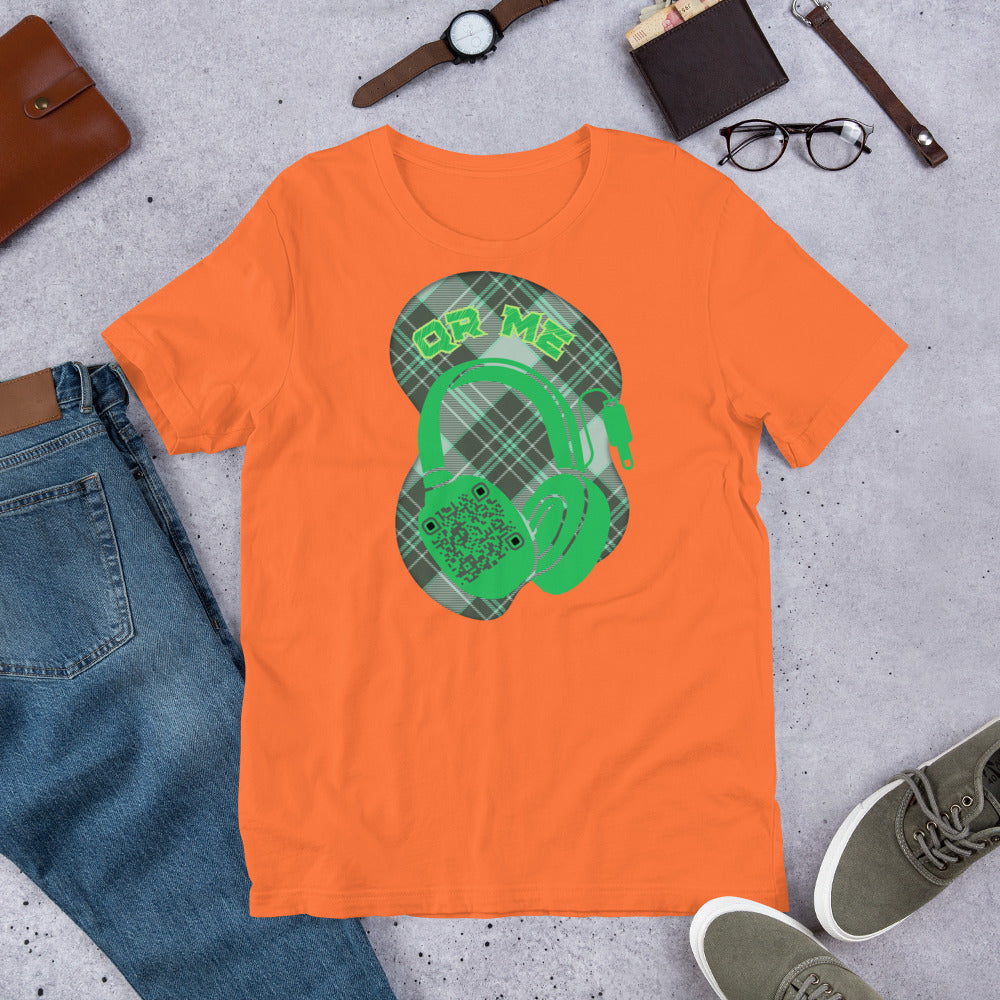 Green Check QR Code T-Shirt – Share Your Music with a Classic Twist
