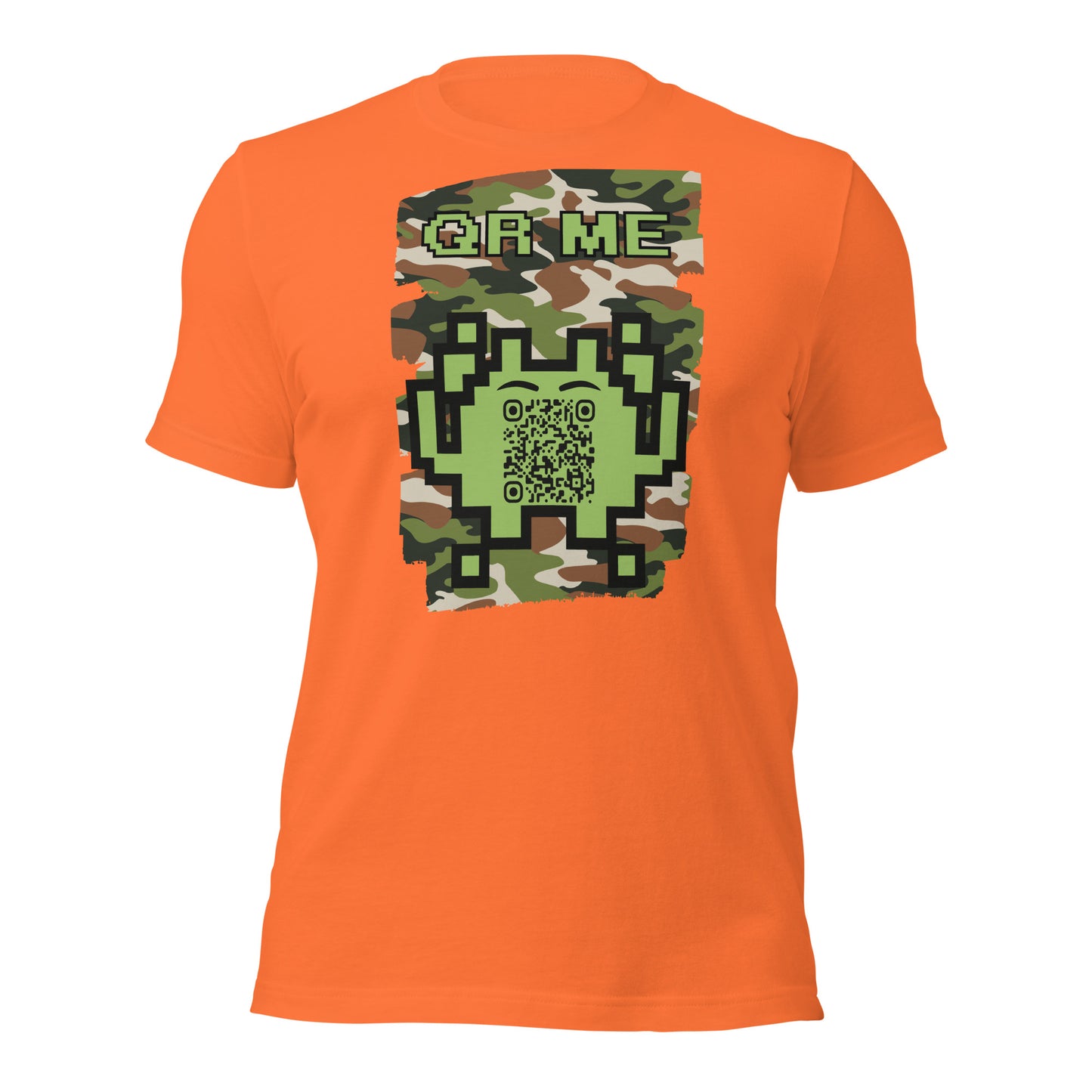 Green Camo Alien QR Code T-Shirt β For Gamers and Digital Creators