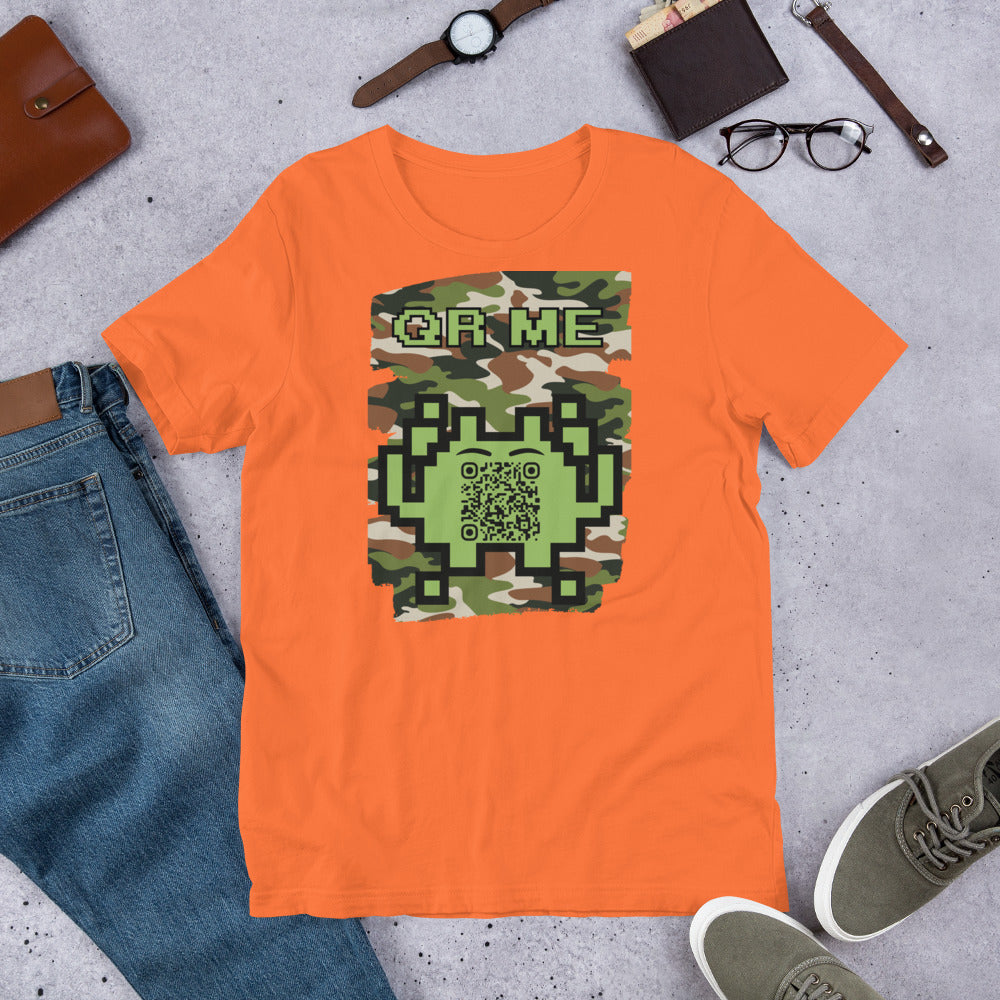 Green Camo Alien QR Code T-Shirt β For Gamers and Digital Creators