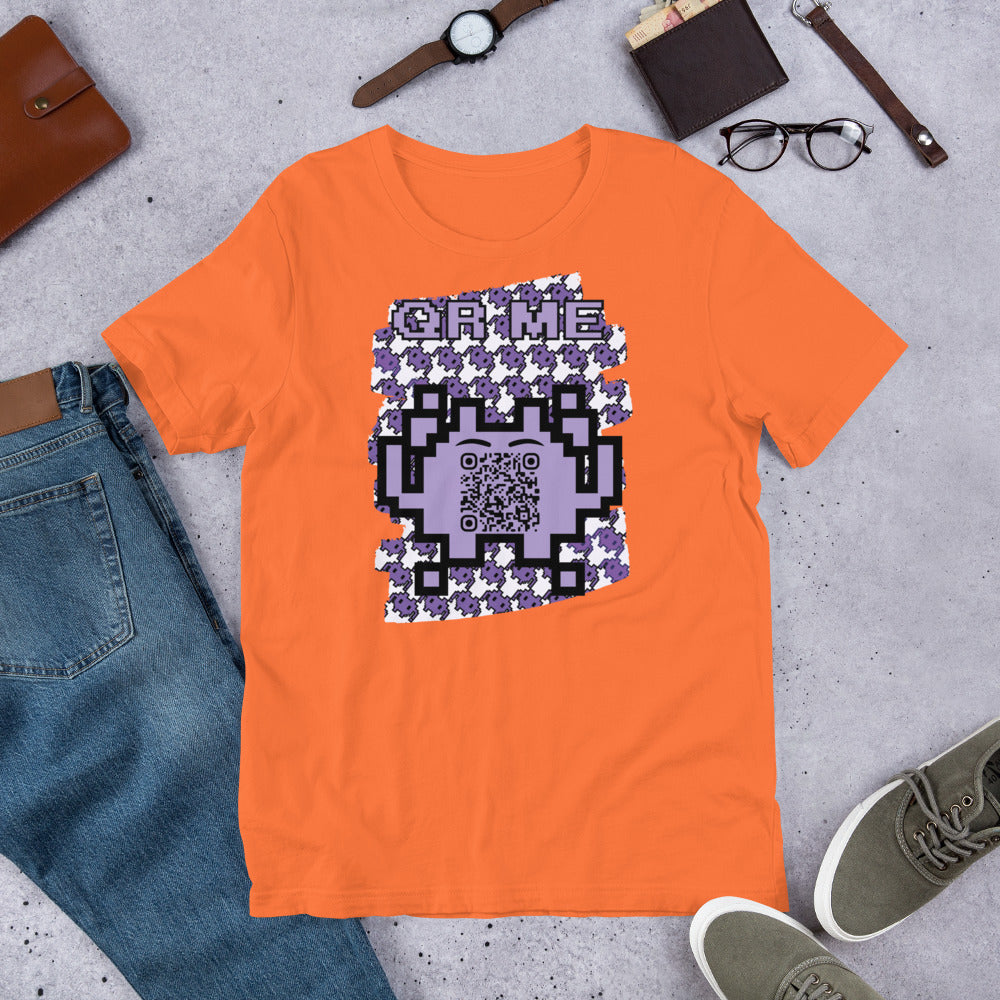 Purple Alien QR Code T-Shirt – For Gamers and YouTubers