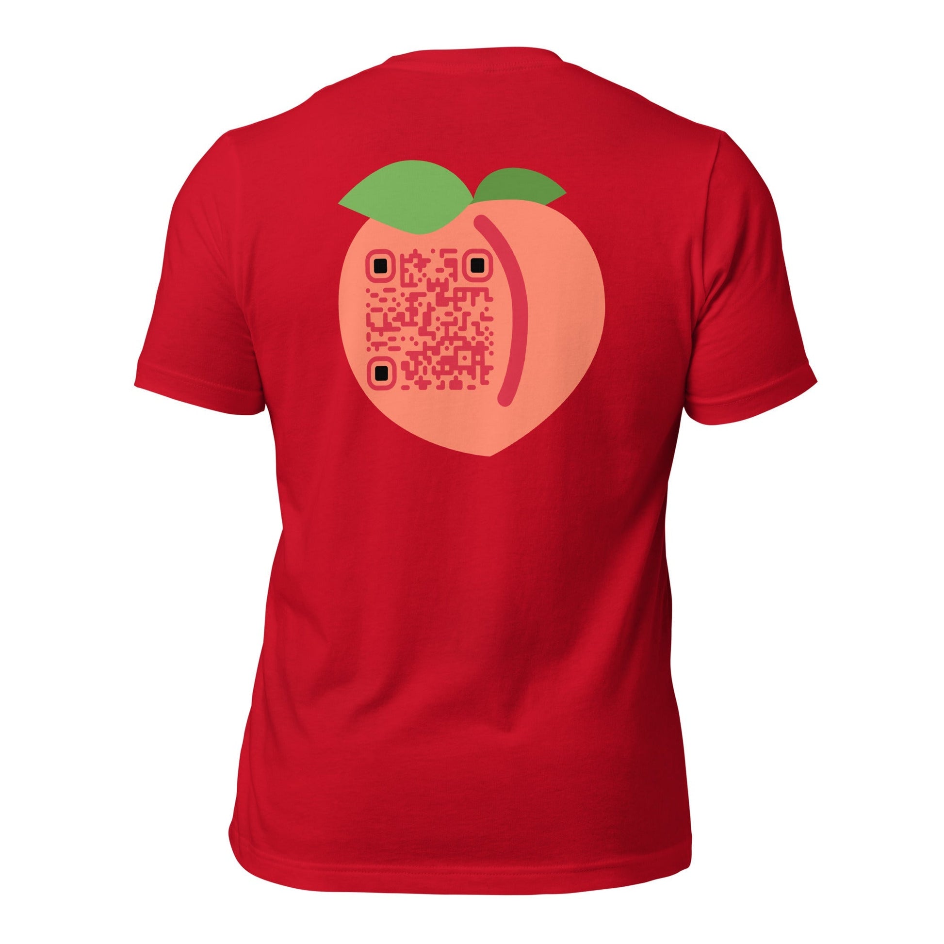 Peach Emoji Personalized QR Code Unisex T-Shirt