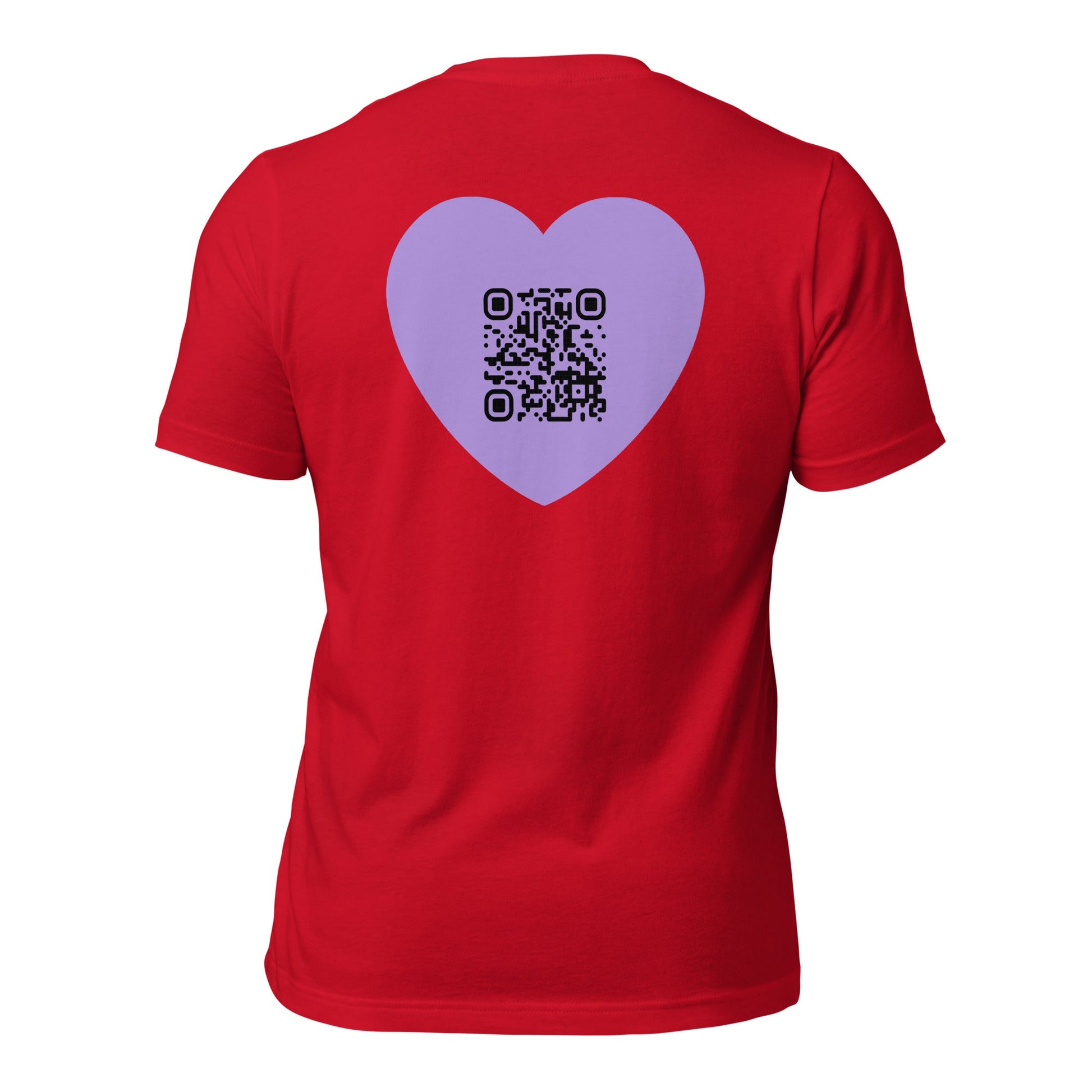 Purple Heart Emoji Personalized QR Code Unisex T-Shirt