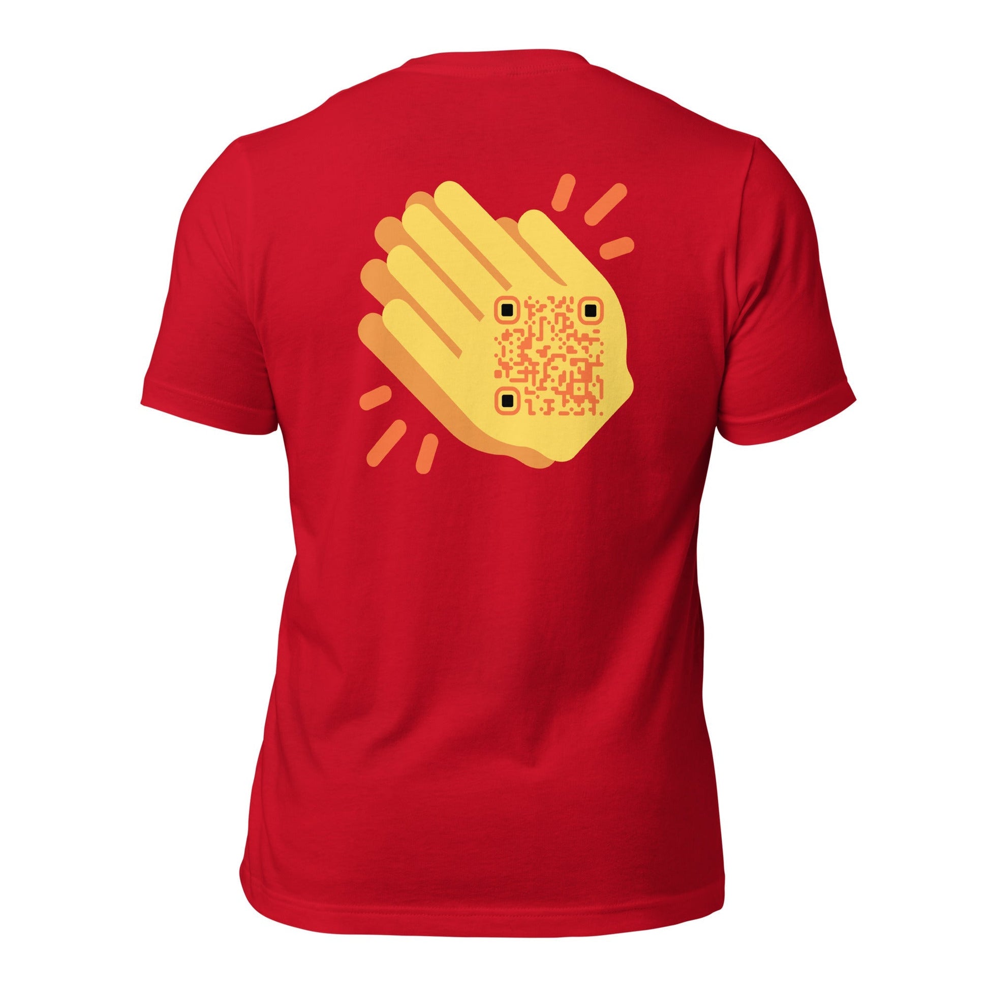 Wave Emoji Personalized QR Code Unisex T-Shirt