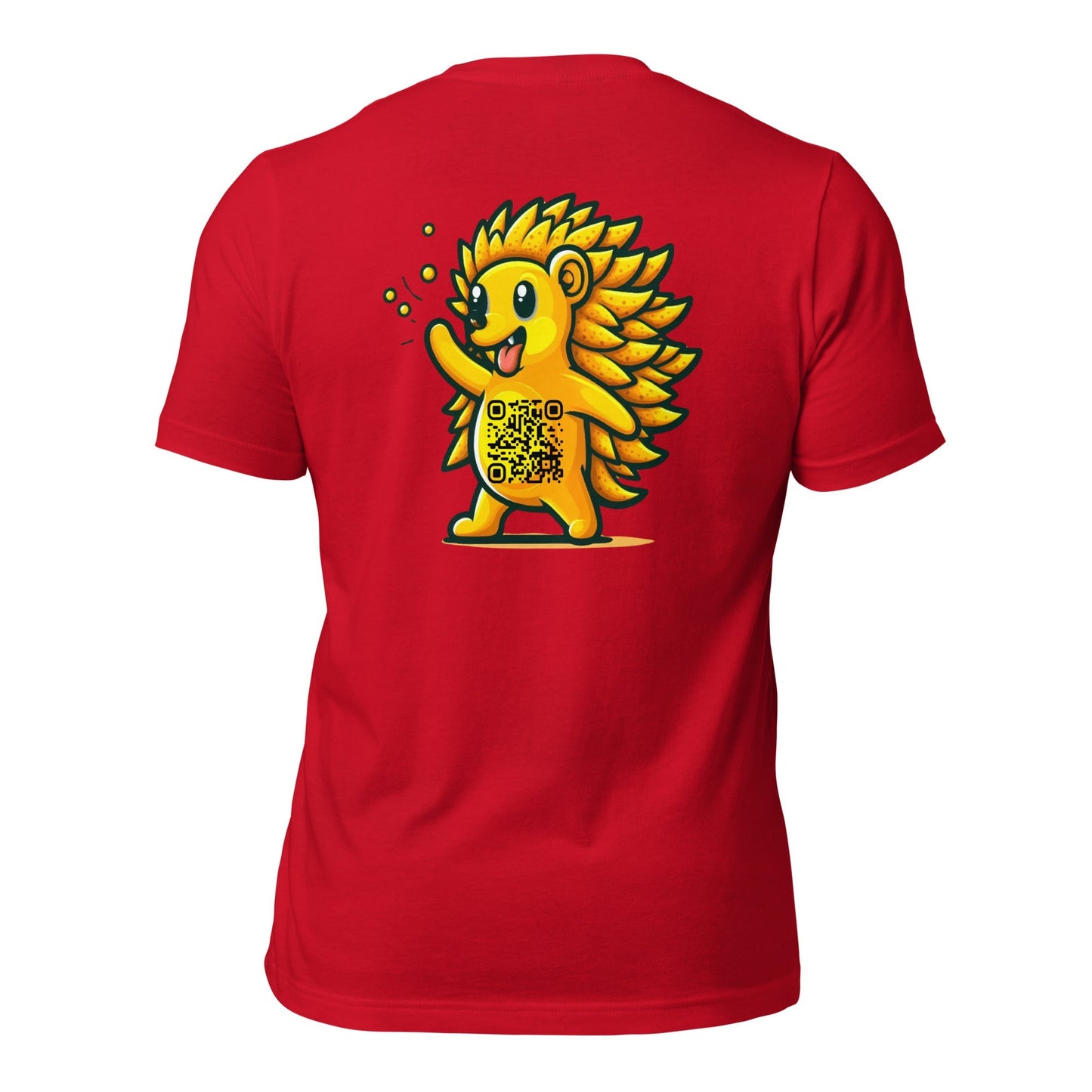 Hedgehog Emoji Personalized QR Code Unisex T-Shirt