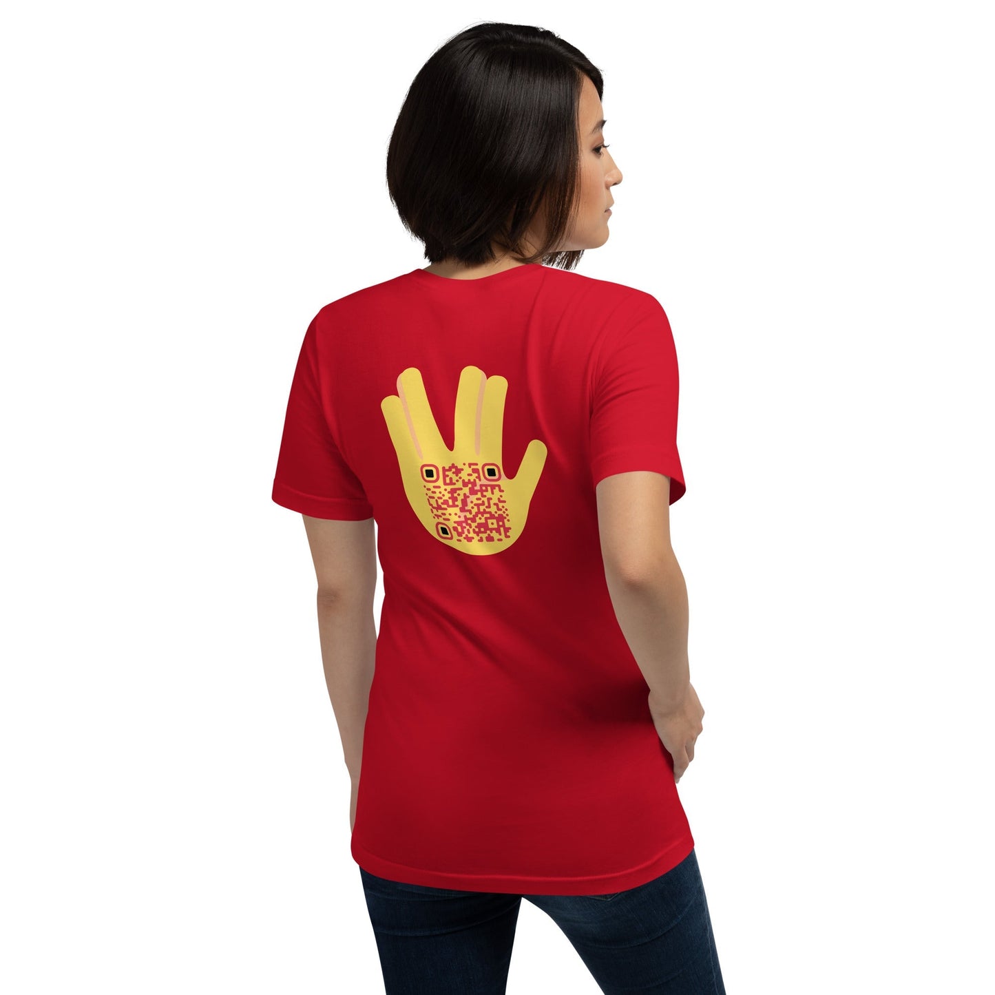 Vulcan Wave Emoji Personalized QR Code T-Shirt