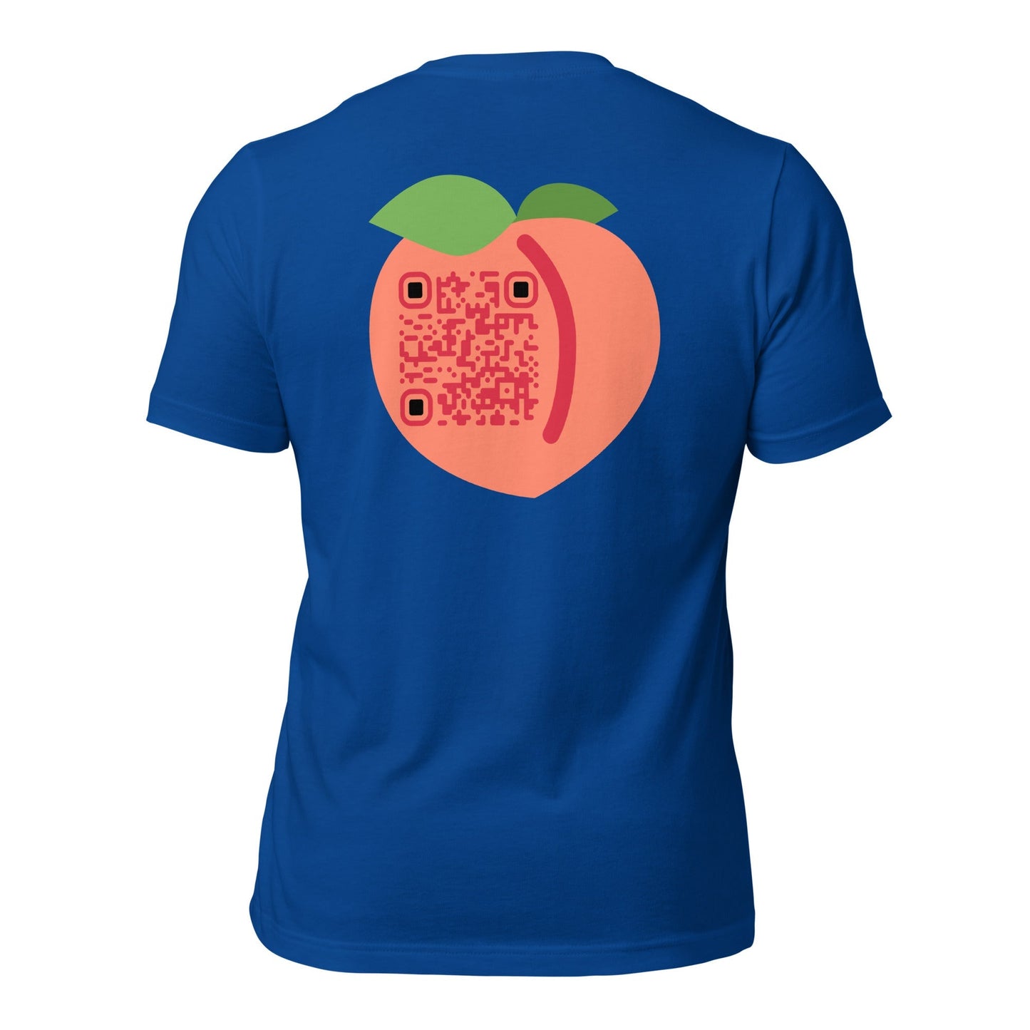 Peach Emoji Personalized QR Code Unisex T-Shirt
