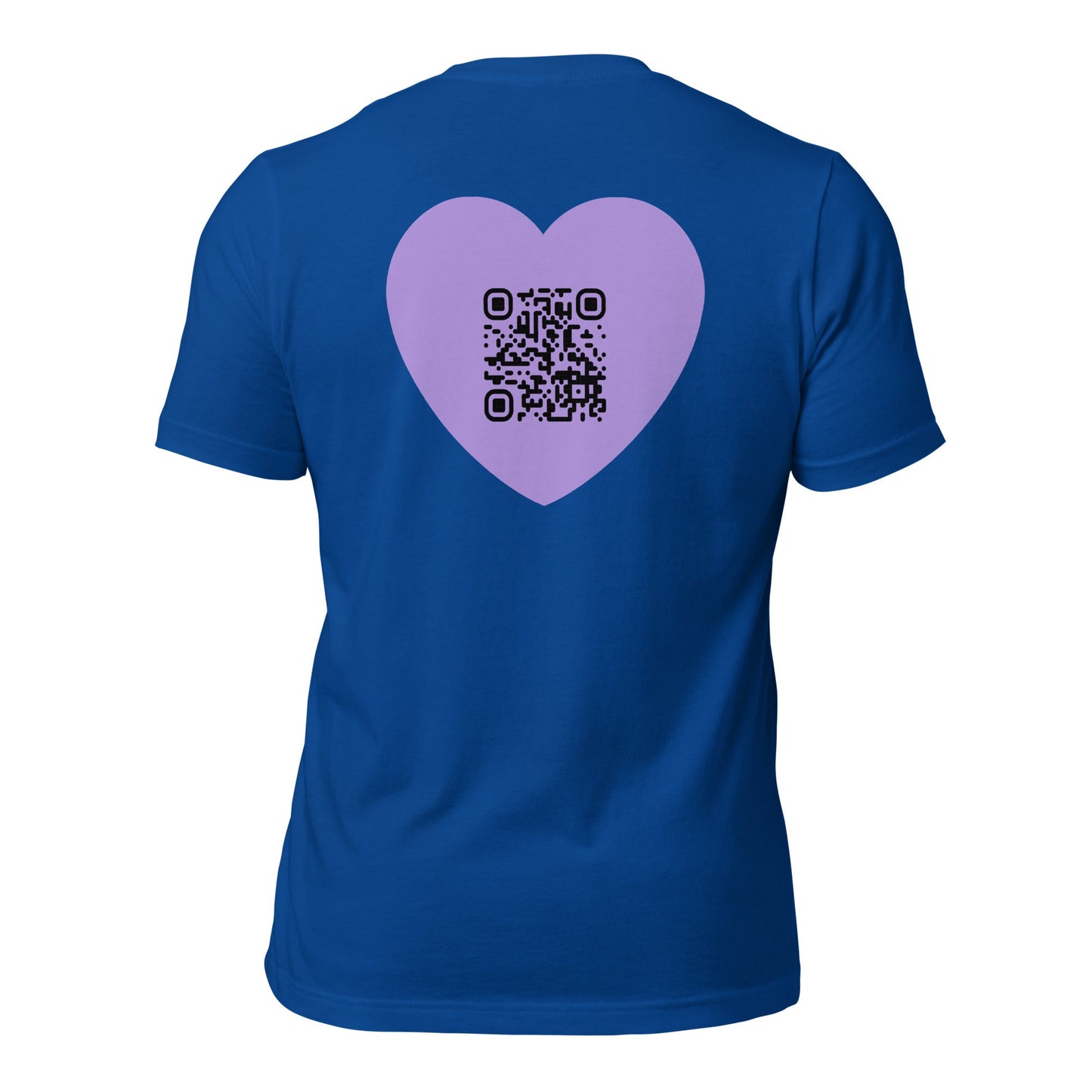 Purple Heart Emoji Personalized QR Code Unisex T-Shirt