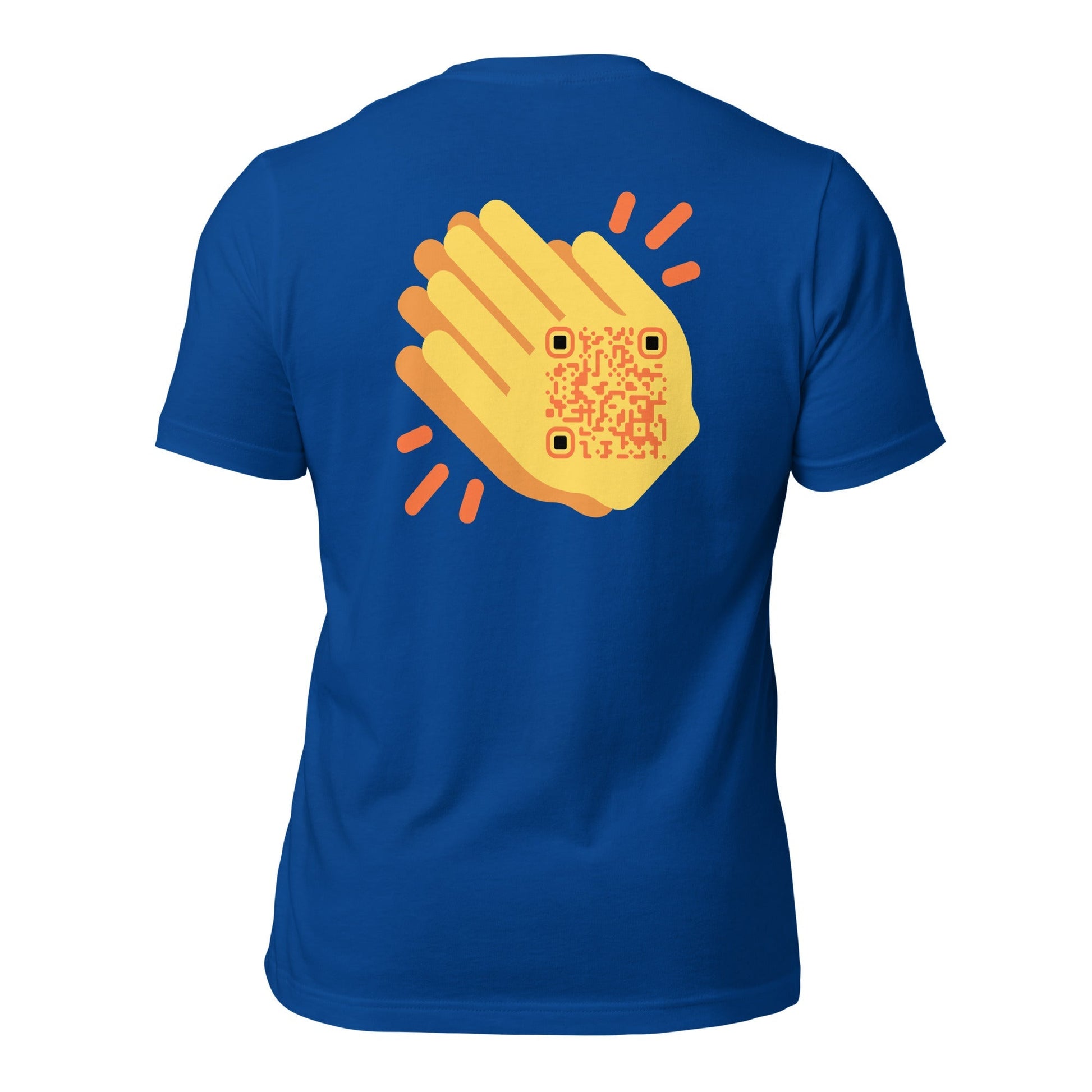 Wave Emoji Personalized QR Code Unisex T-Shirt
