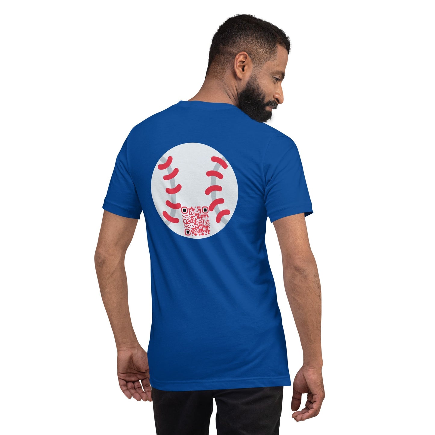 Baseball Emoji Personalized QR Code Unisex T-Shirt