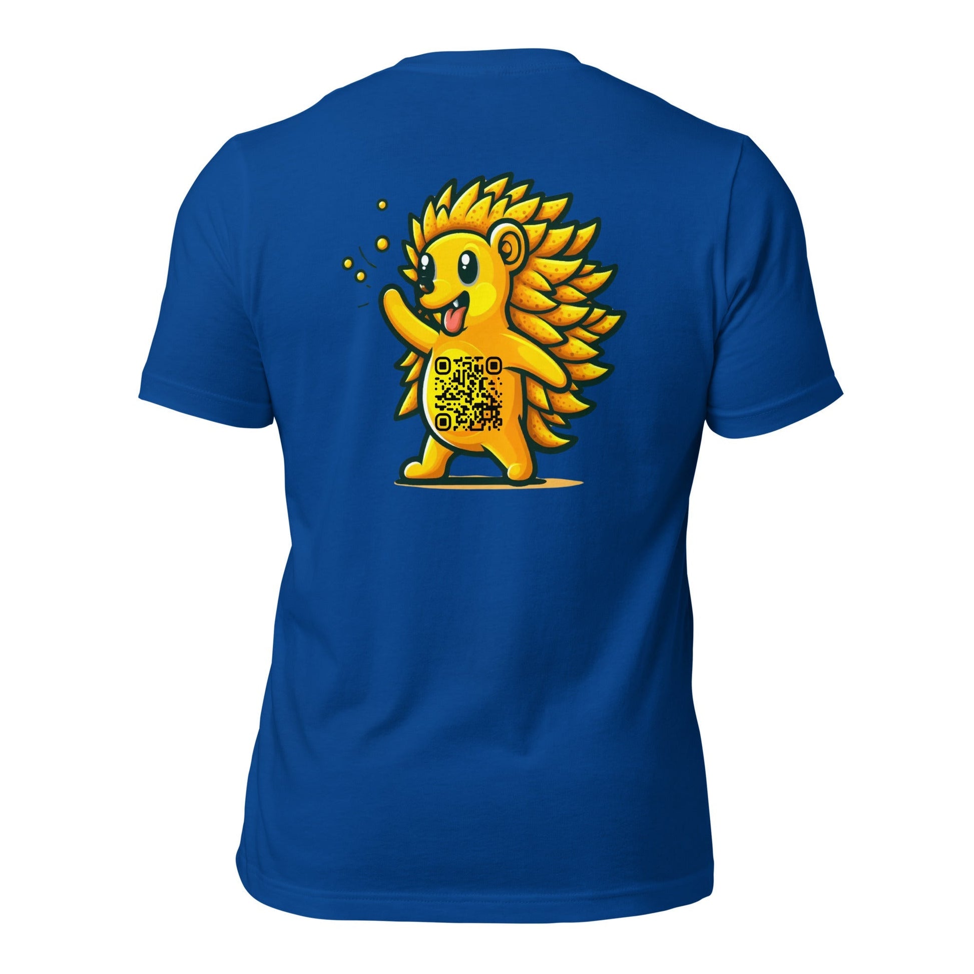 Hedgehog Emoji Personalized QR Code Unisex T-Shirt