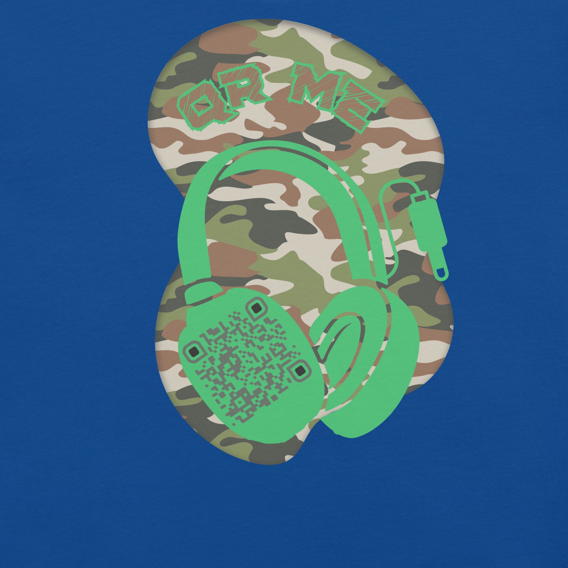 Green Camo QR Code T-Shirt – Share Your Music in Style