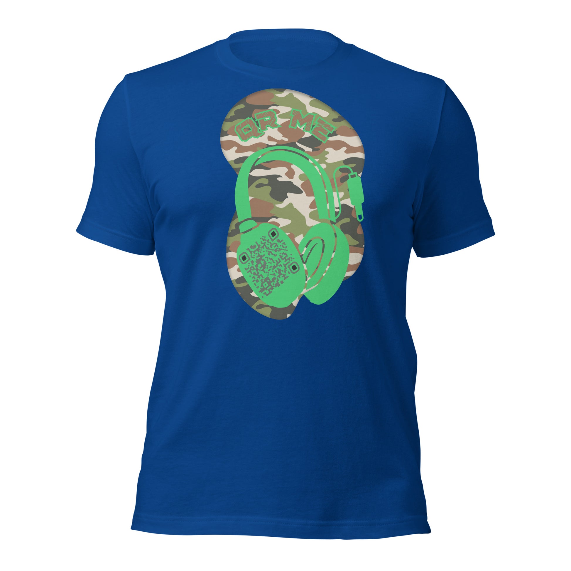 Green Camo QR Code T-Shirt – Share Your Music in Style
