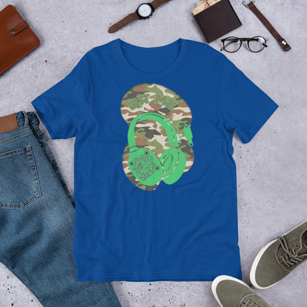 Green Camo QR Code T-Shirt – Share Your Music in Style