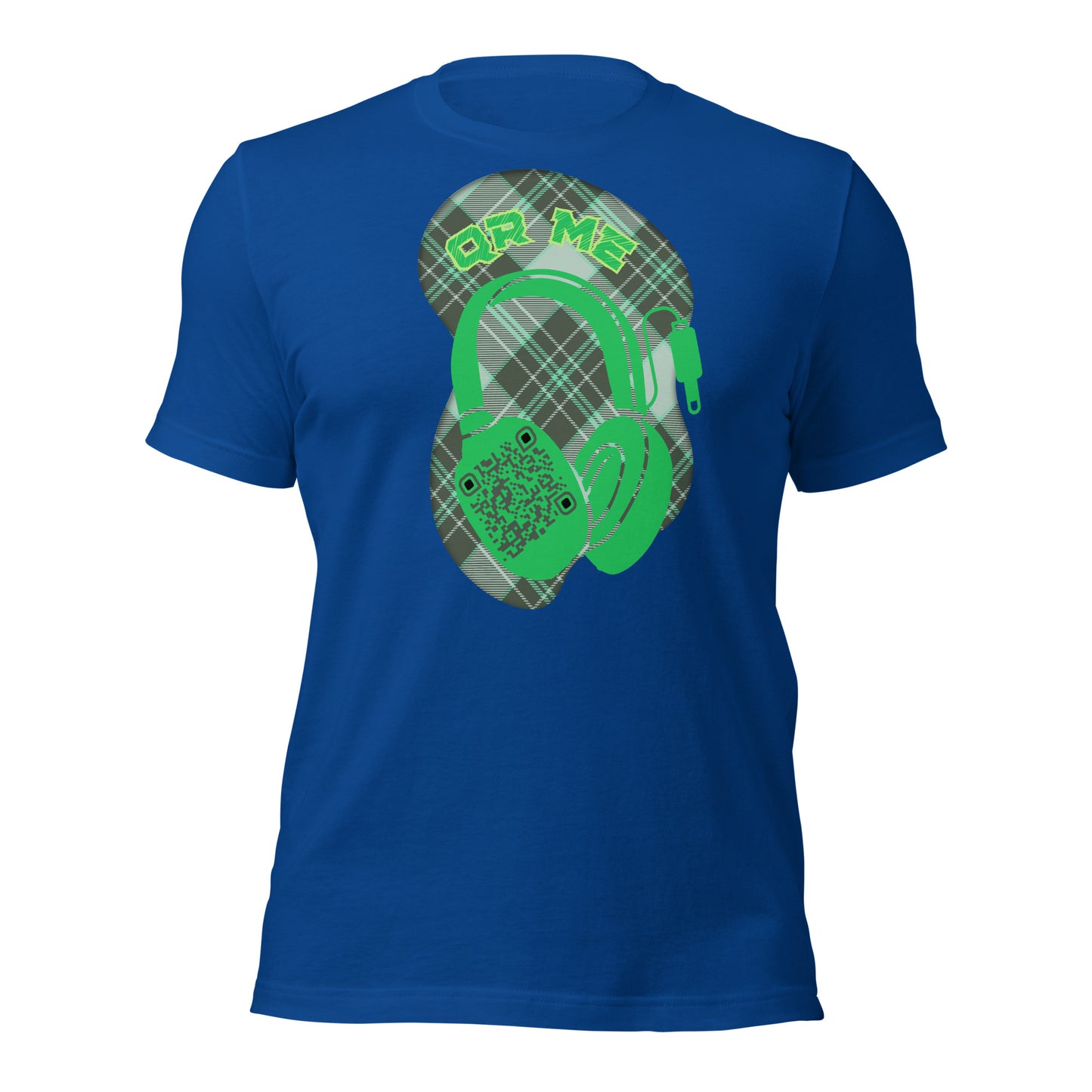 Green Check QR Code T-Shirt – Share Your Music with a Classic Twist