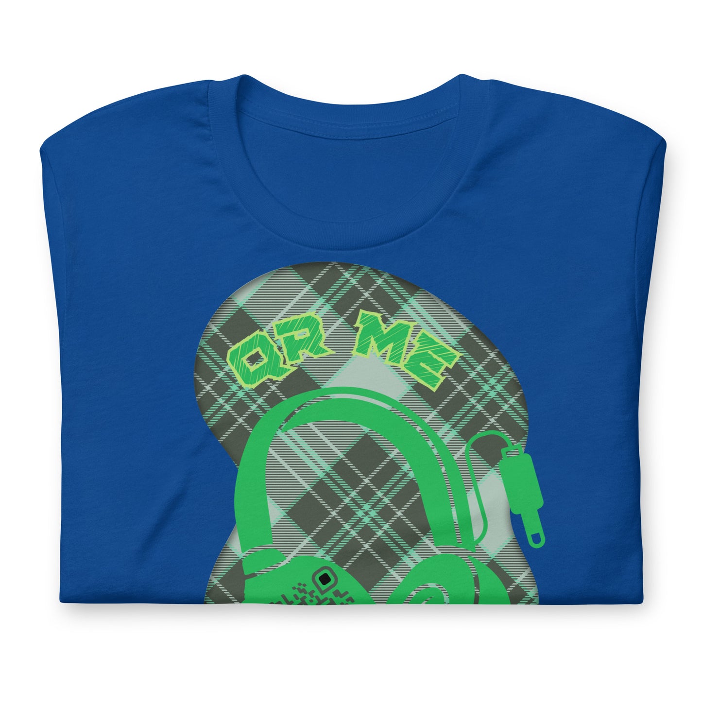 Green Check QR Code T-Shirt – Share Your Music with a Classic Twist