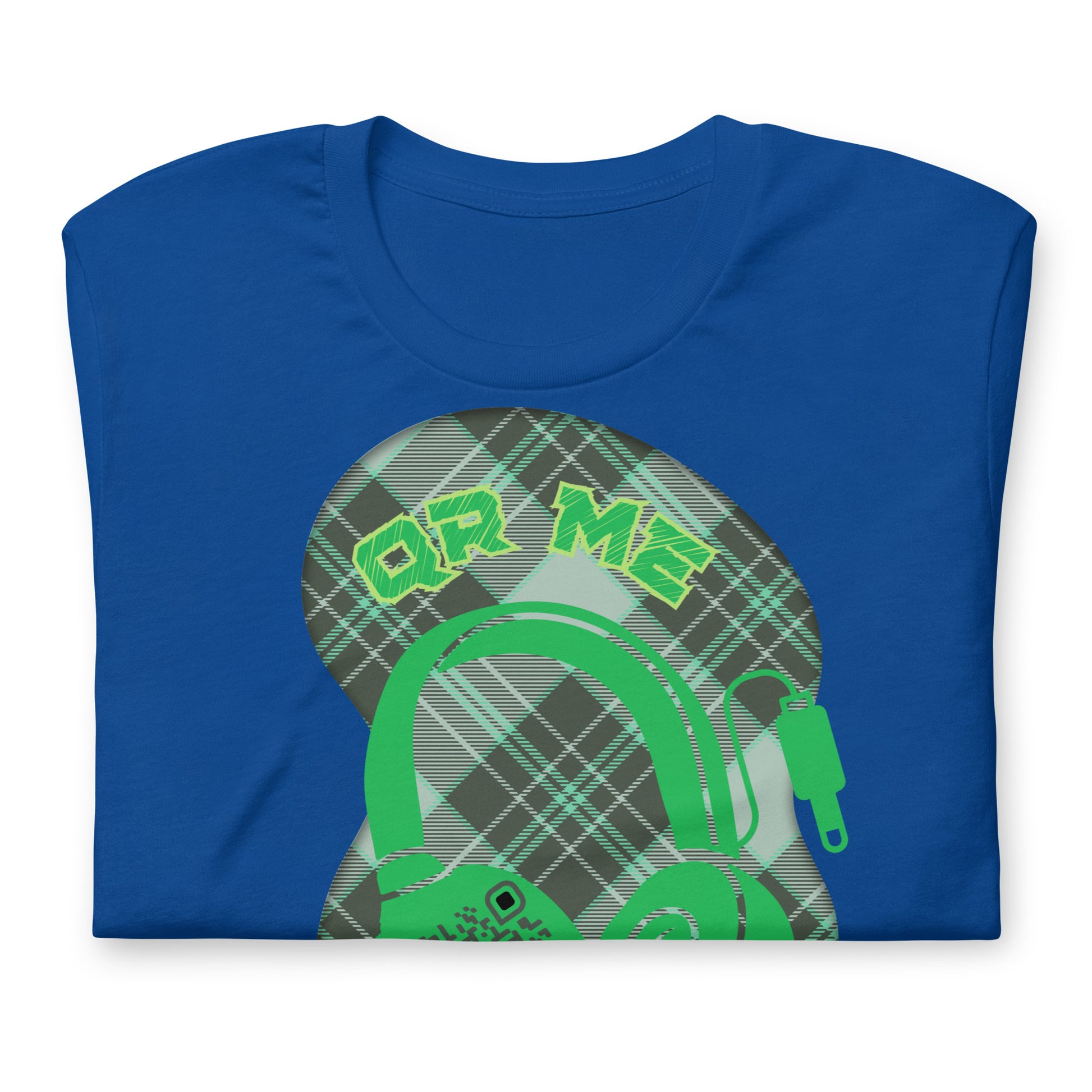 Green Check QR Code T-Shirt – Share Your Music with a Classic Twist