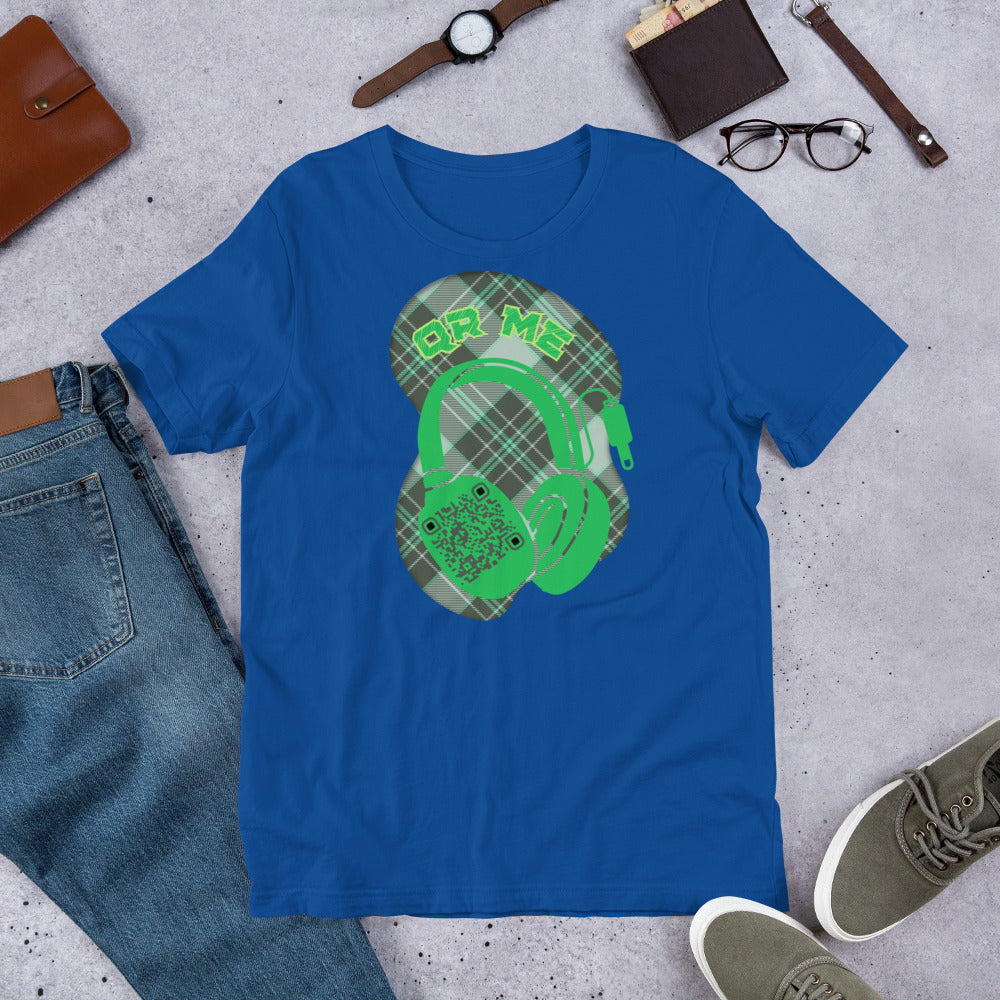 Green Check QR Code T-Shirt – Share Your Music with a Classic Twist
