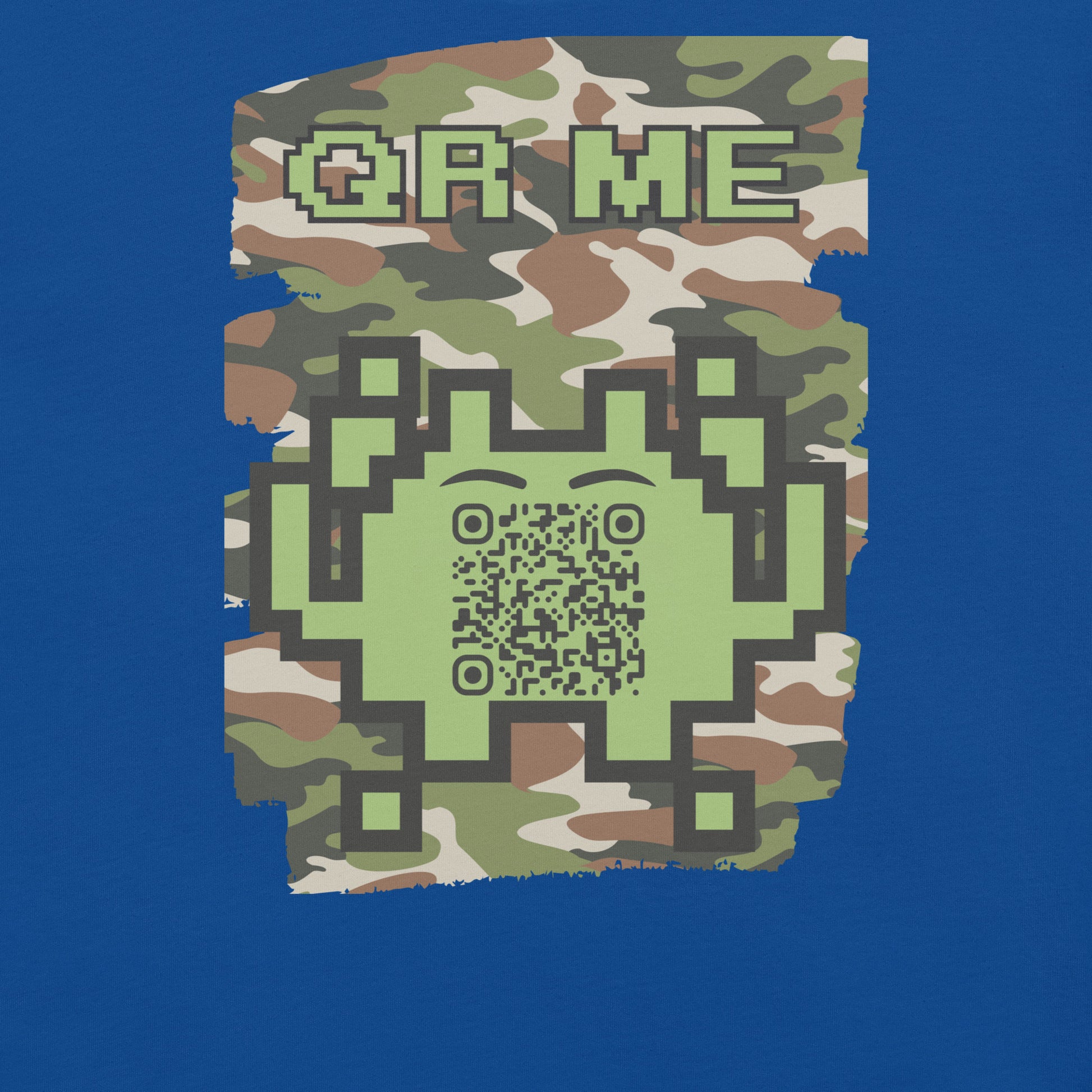 Green Camo Alien QR Code T-Shirt β For Gamers and Digital Creators