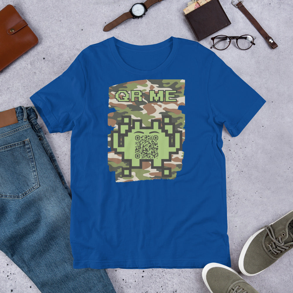 Green Camo Alien QR Code T-Shirt β For Gamers and Digital Creators