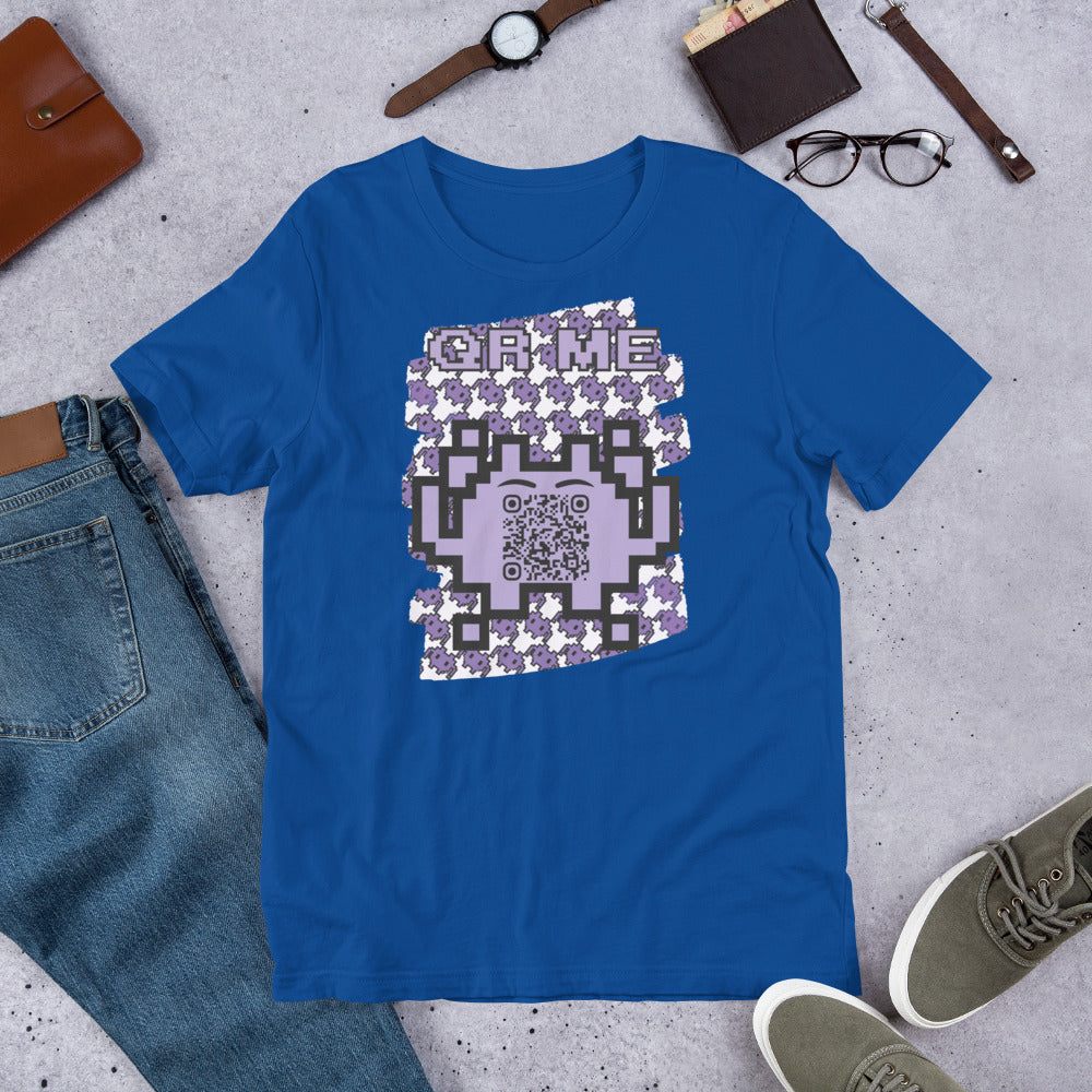 Purple Alien QR Code T-Shirt – For Gamers and YouTubers