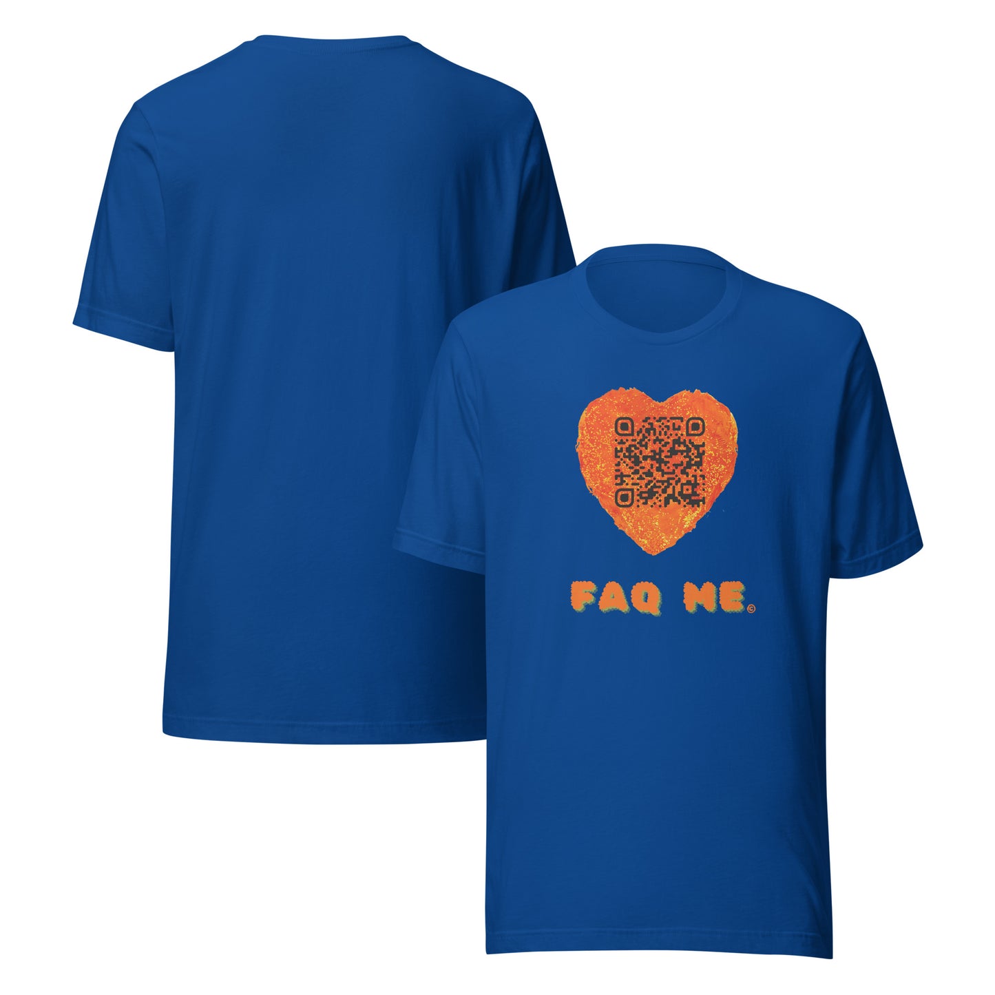 FAQ Me Heart Custom QR Unisex T-Shirts – Share Your Love