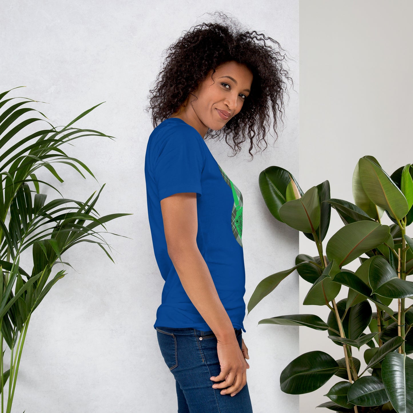 Green Check QR Code T-Shirt – Share Your Music with a Classic Twist