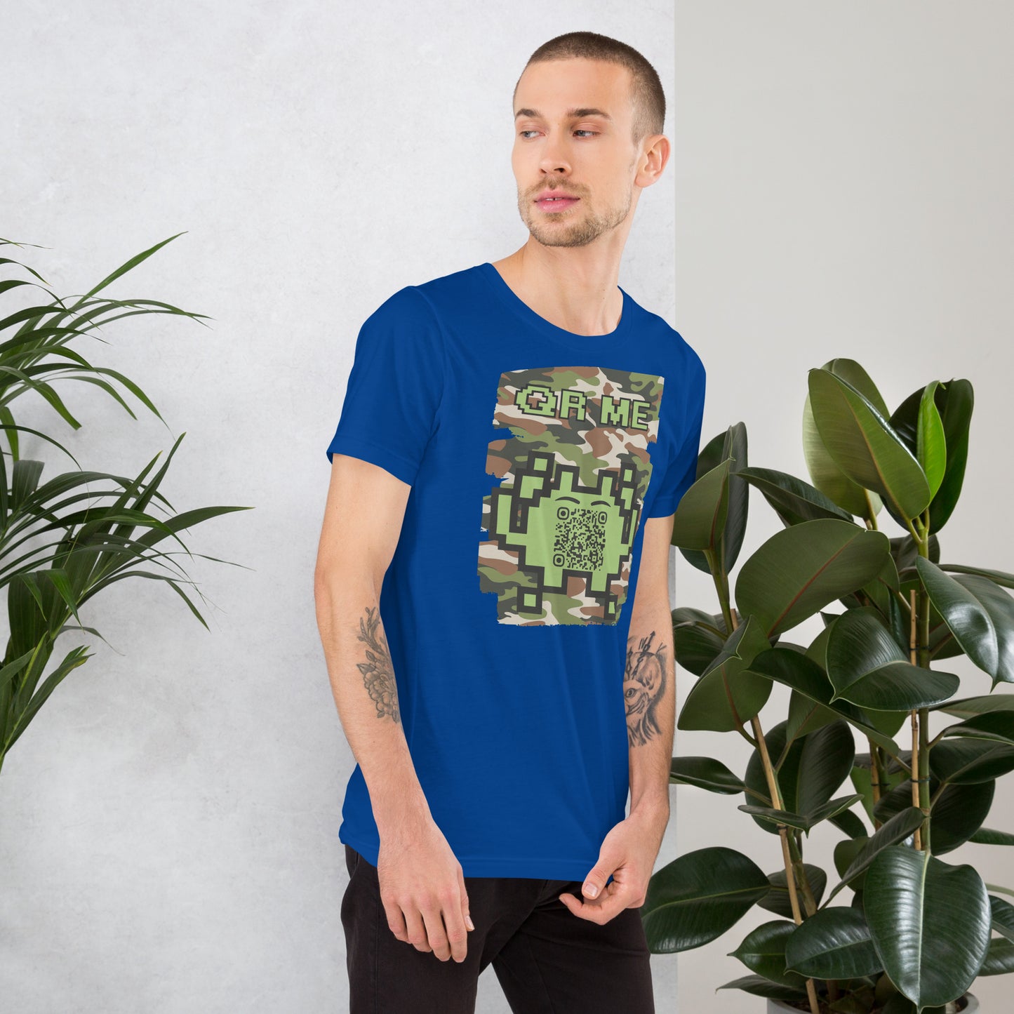 Green Camo Alien QR Code T-Shirt β For Gamers and Digital Creators