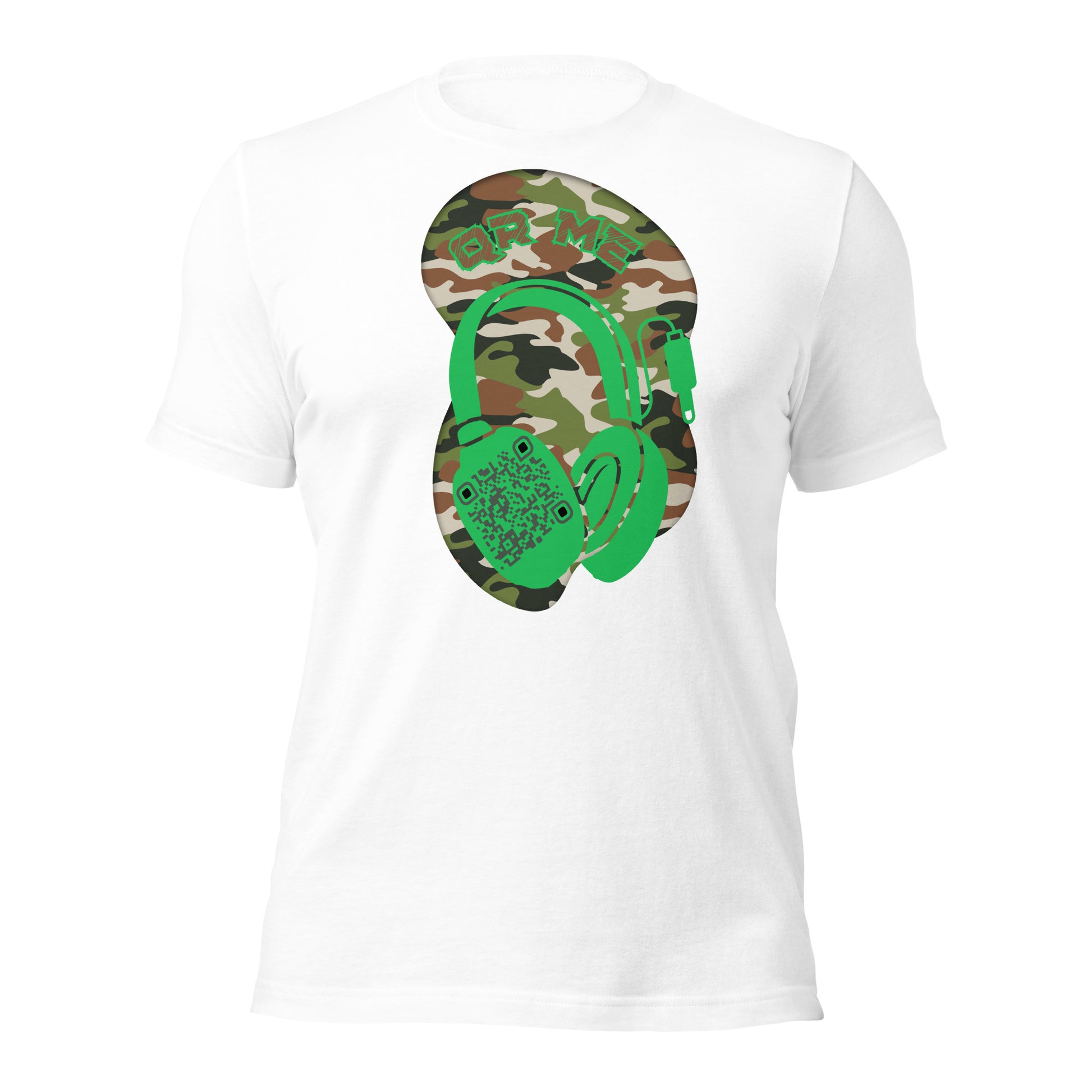Green Camo QR Code T-Shirt – Share Your Music in Style