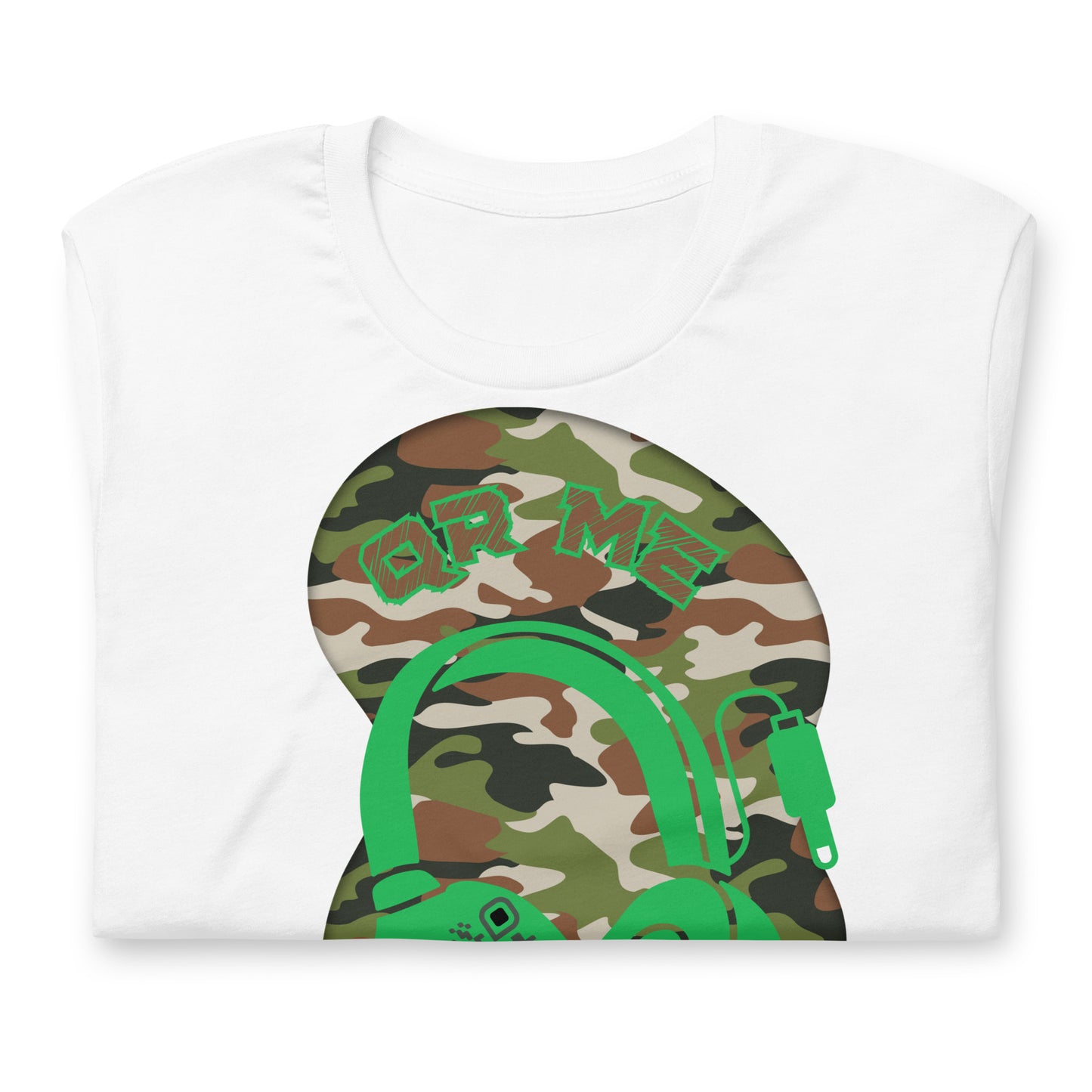 Green Camo QR Code T-Shirt – Share Your Music in Style