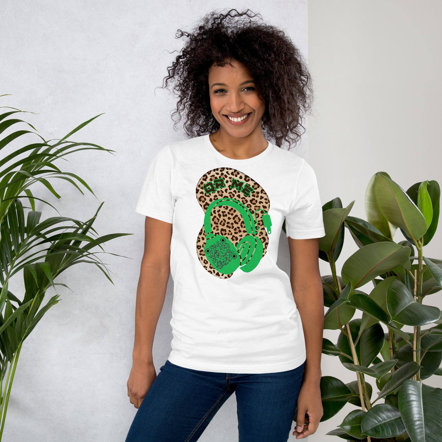 Leopard Print QR Code T-Shirt – Share Your Music Wildly