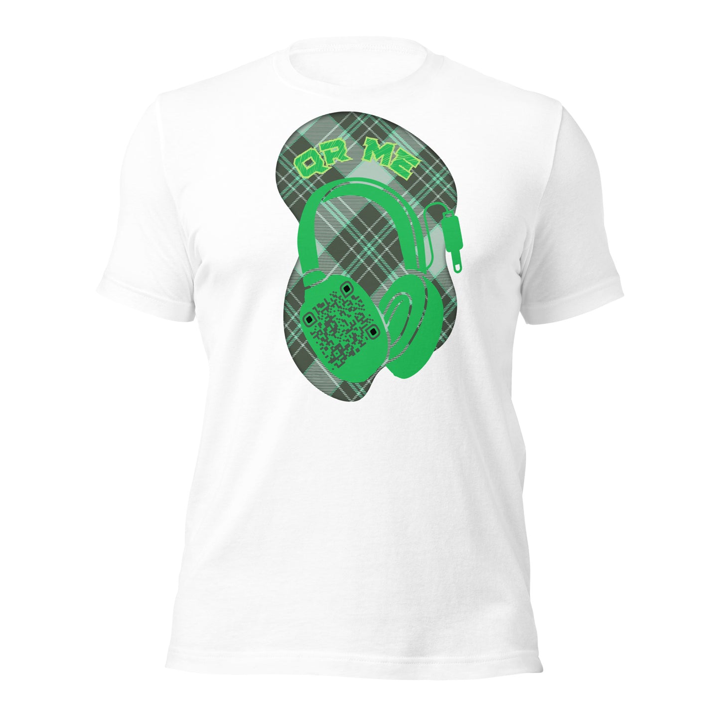 Green Check QR Code T-Shirt – Share Your Music with a Classic Twist