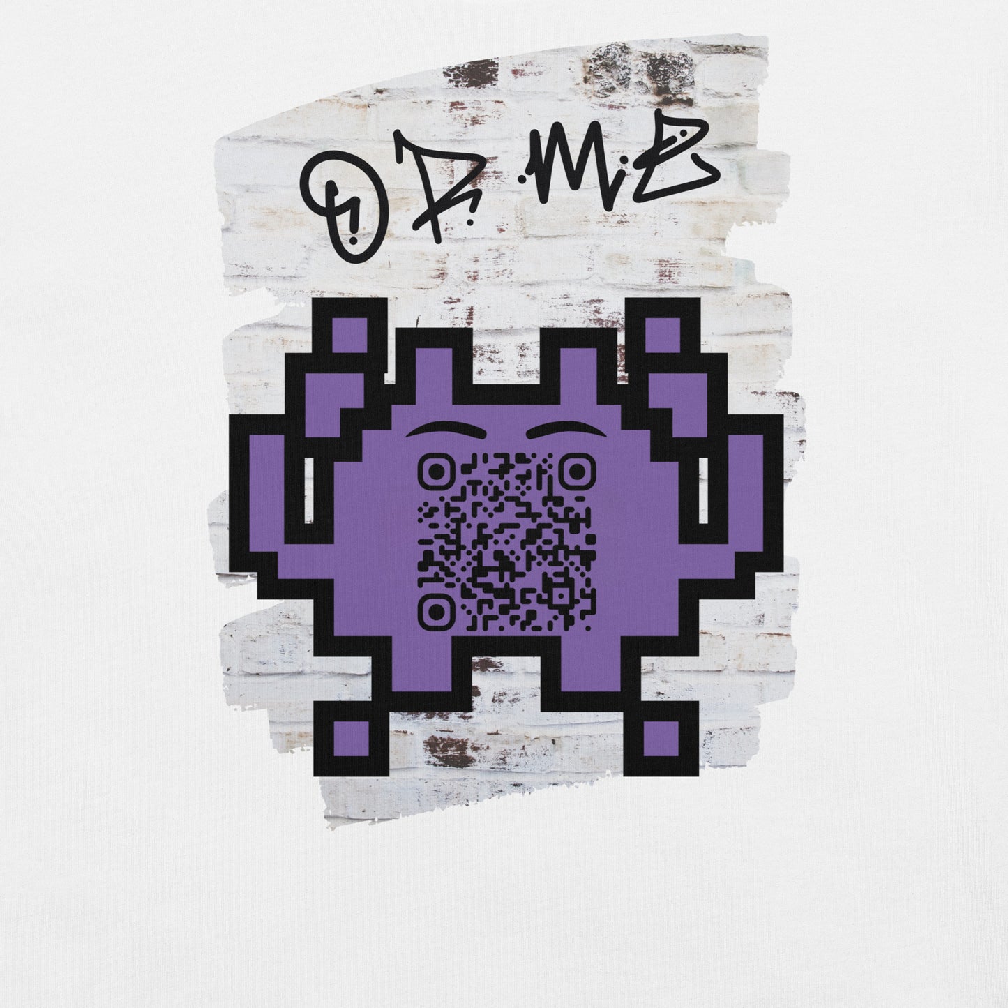 Graffiti Wall Alien QR Code T-Shirt – For Gamers and YouTubers