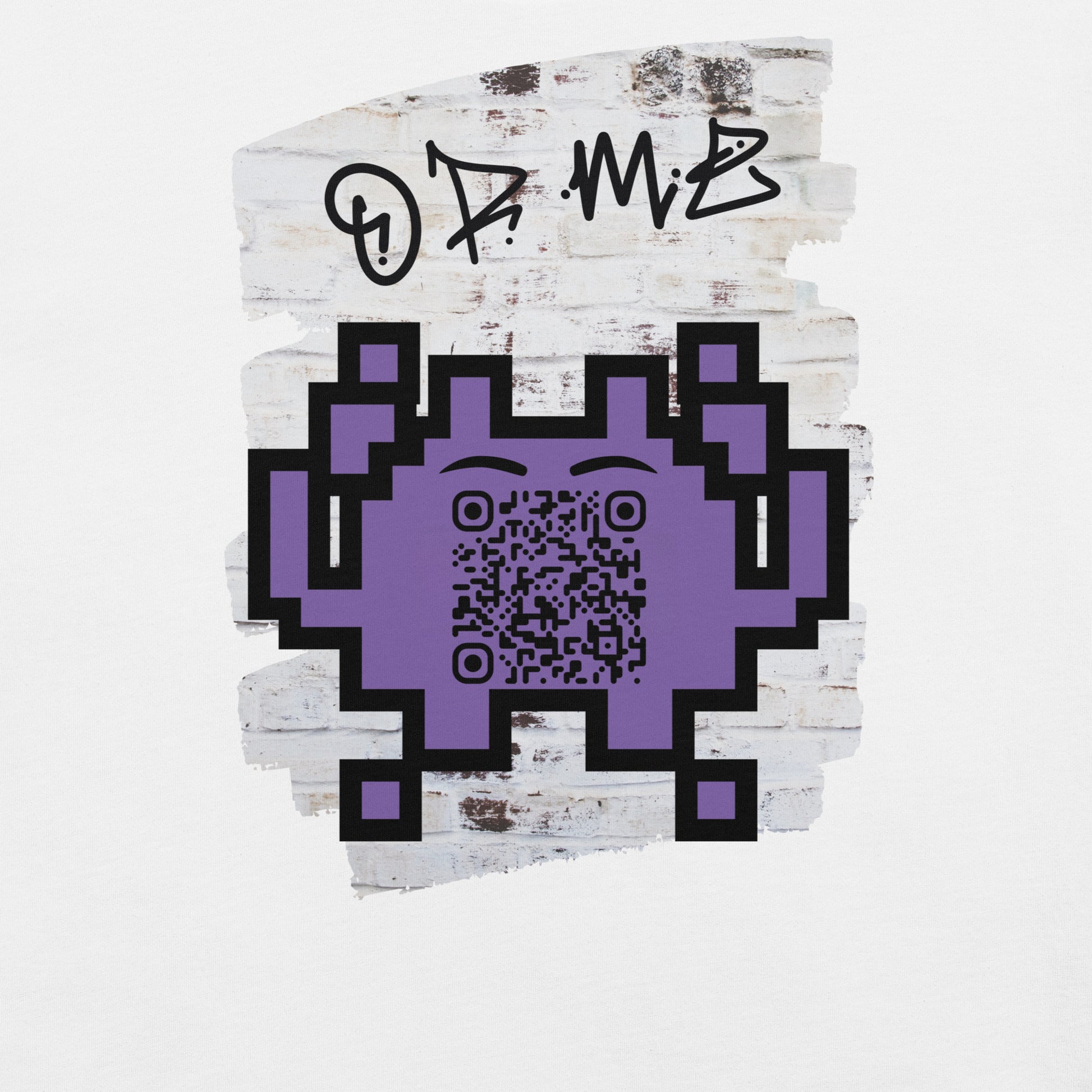 Graffiti Wall Alien QR Code T-Shirt – For Gamers and YouTubers