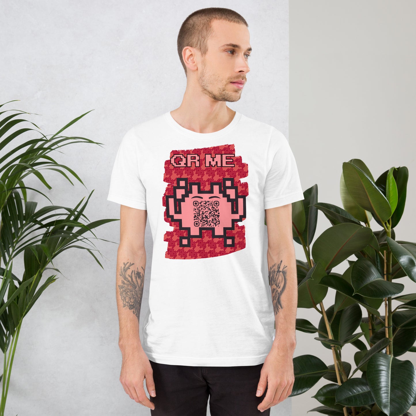 Red Alien QR Code T-Shirt – Go Boldly and Share