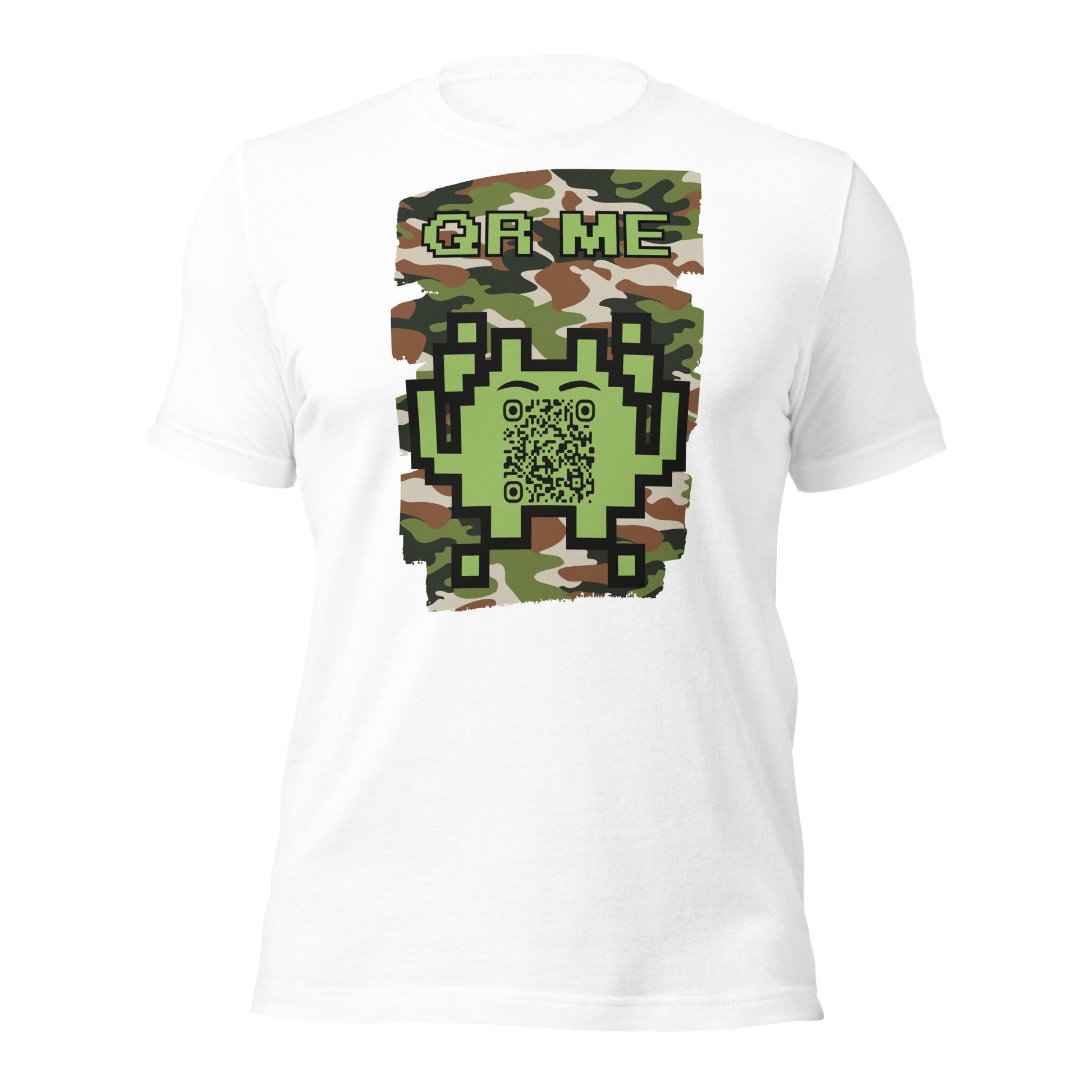 Green Camo Alien QR Code T-Shirt β For Gamers and Digital Creators