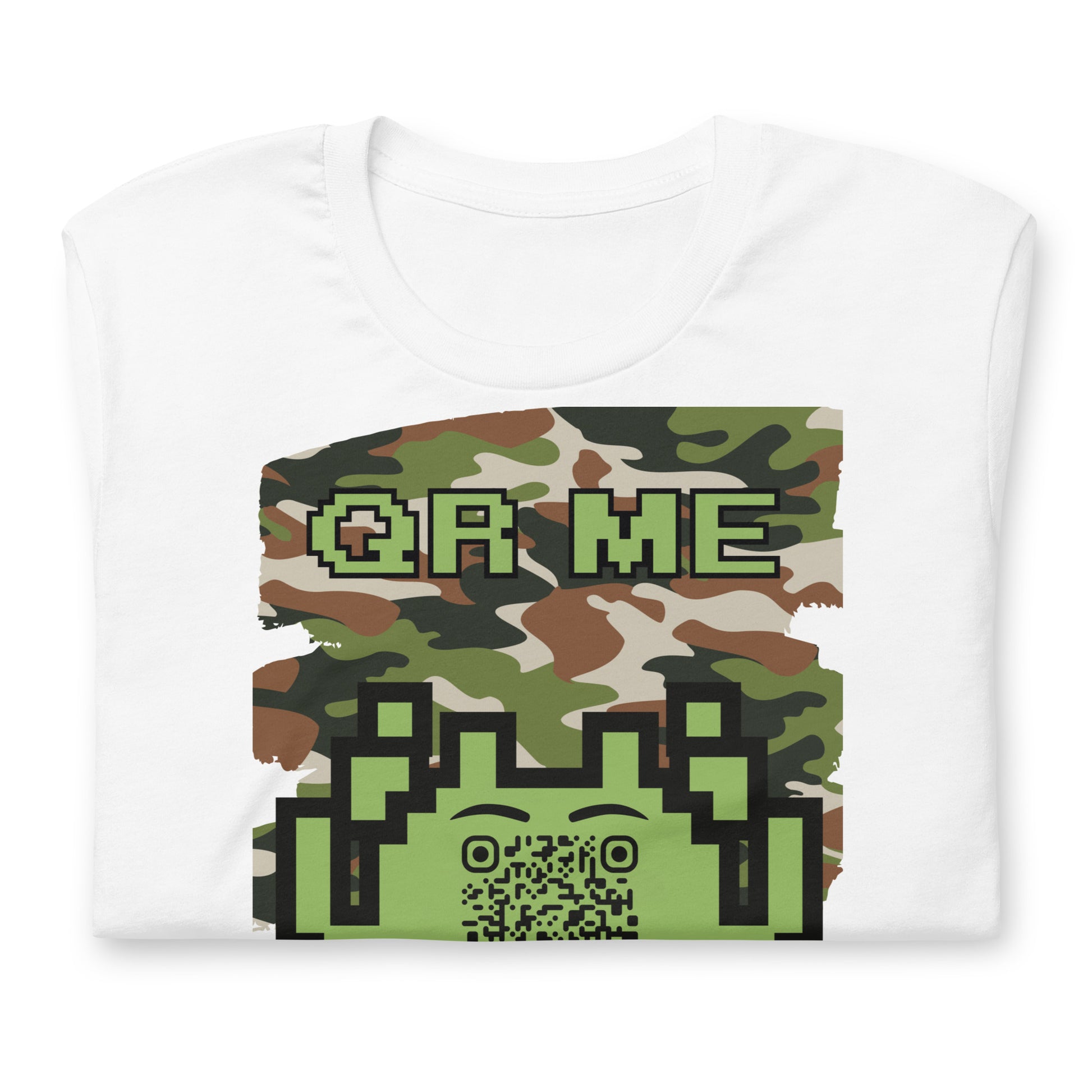 Green Camo Alien QR Code T-Shirt β For Gamers and Digital Creators