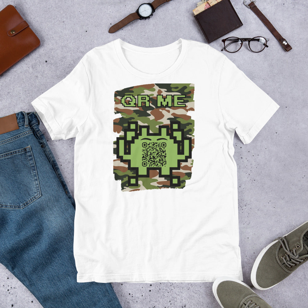 Green Camo Alien QR Code T-Shirt β For Gamers and Digital Creators