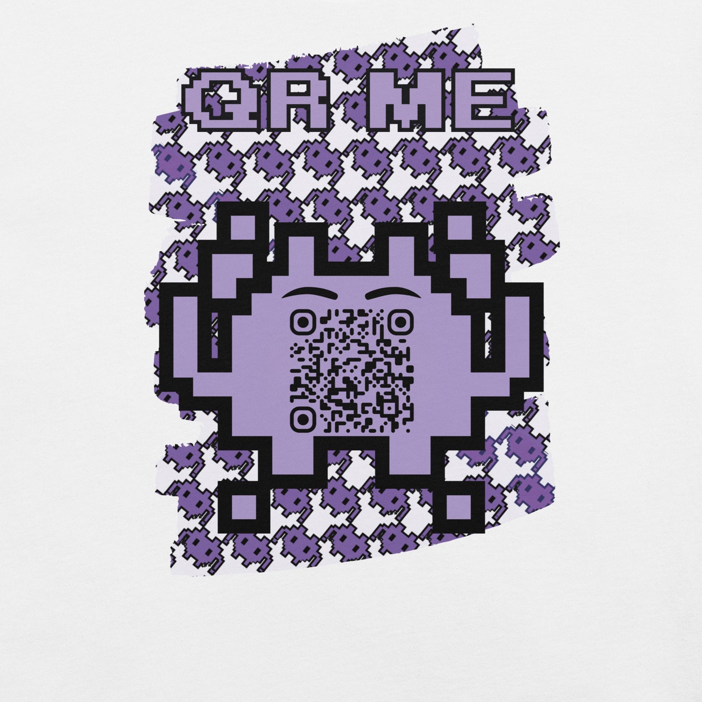 Purple Alien QR Code T-Shirt – For Gamers and YouTubers