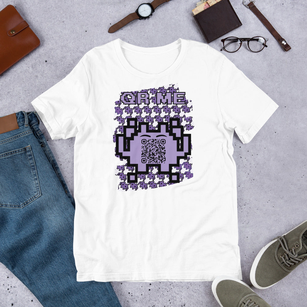 Purple Alien QR Code T-Shirt – For Gamers and YouTubers