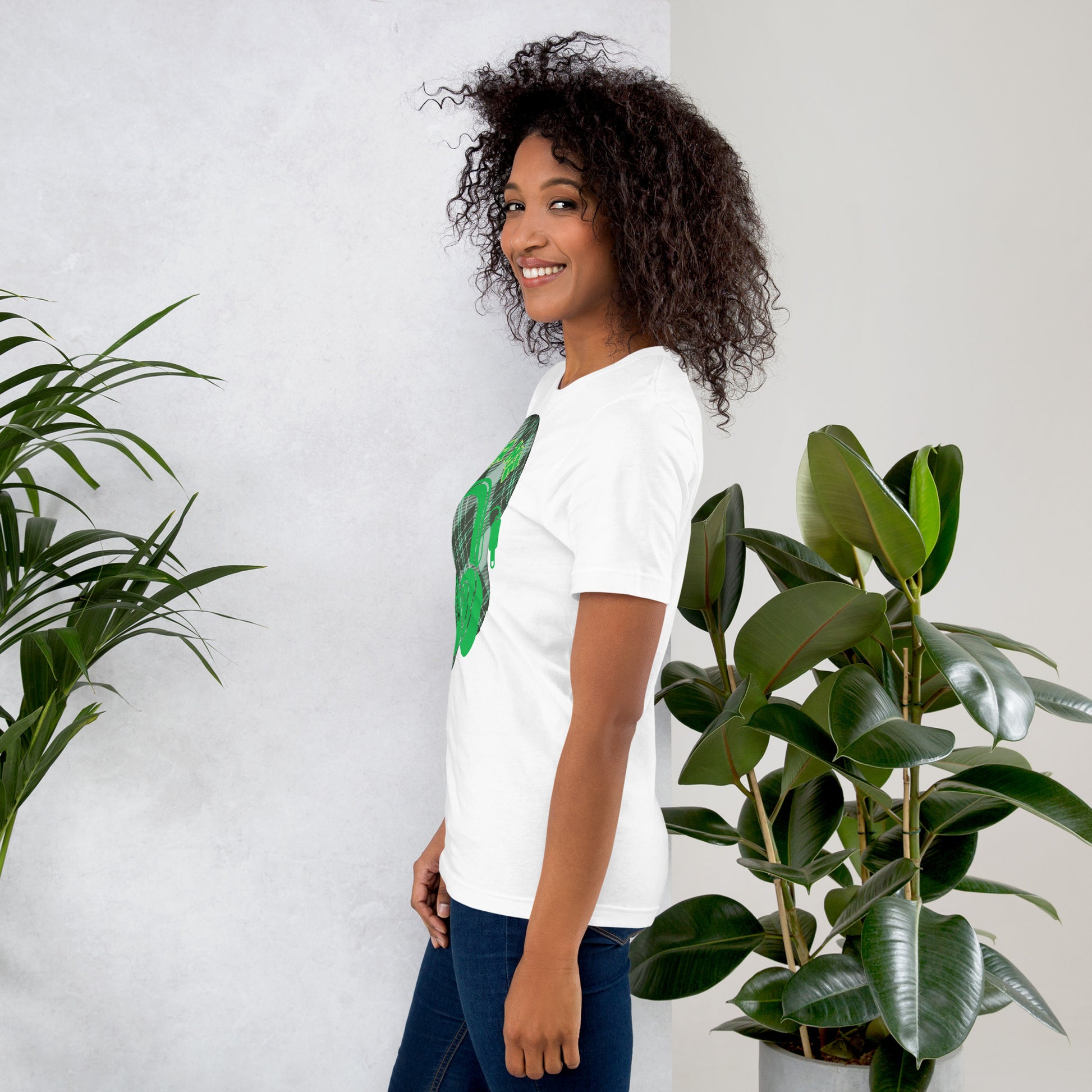 Green Check QR Code T-Shirt – Share Your Music with a Classic Twist