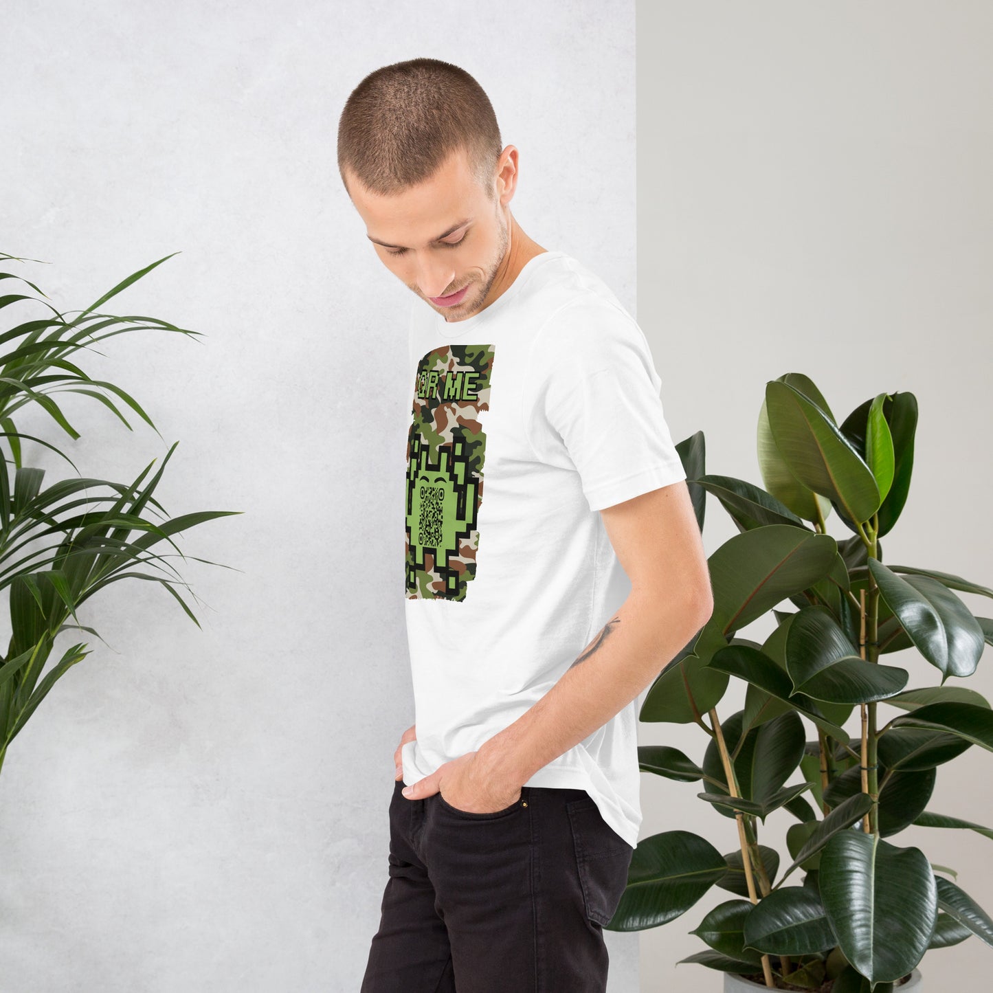 Green Camo Alien QR Code T-Shirt β For Gamers and Digital Creators