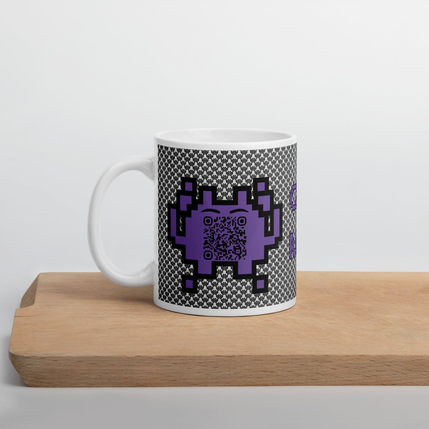 Alien Emoji QR Code Mono Mug β Share Your Gaming Stats