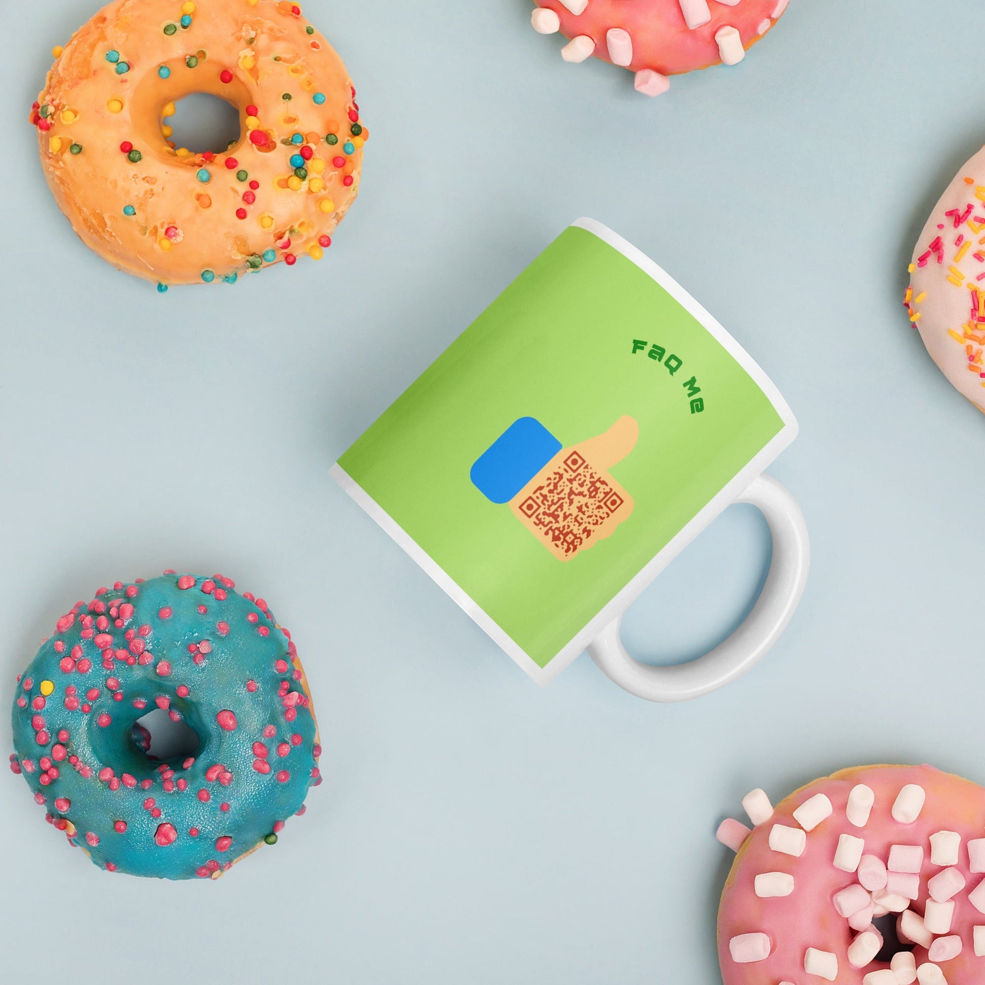 FAQ Me Personalized QR Code Acid Green Mug