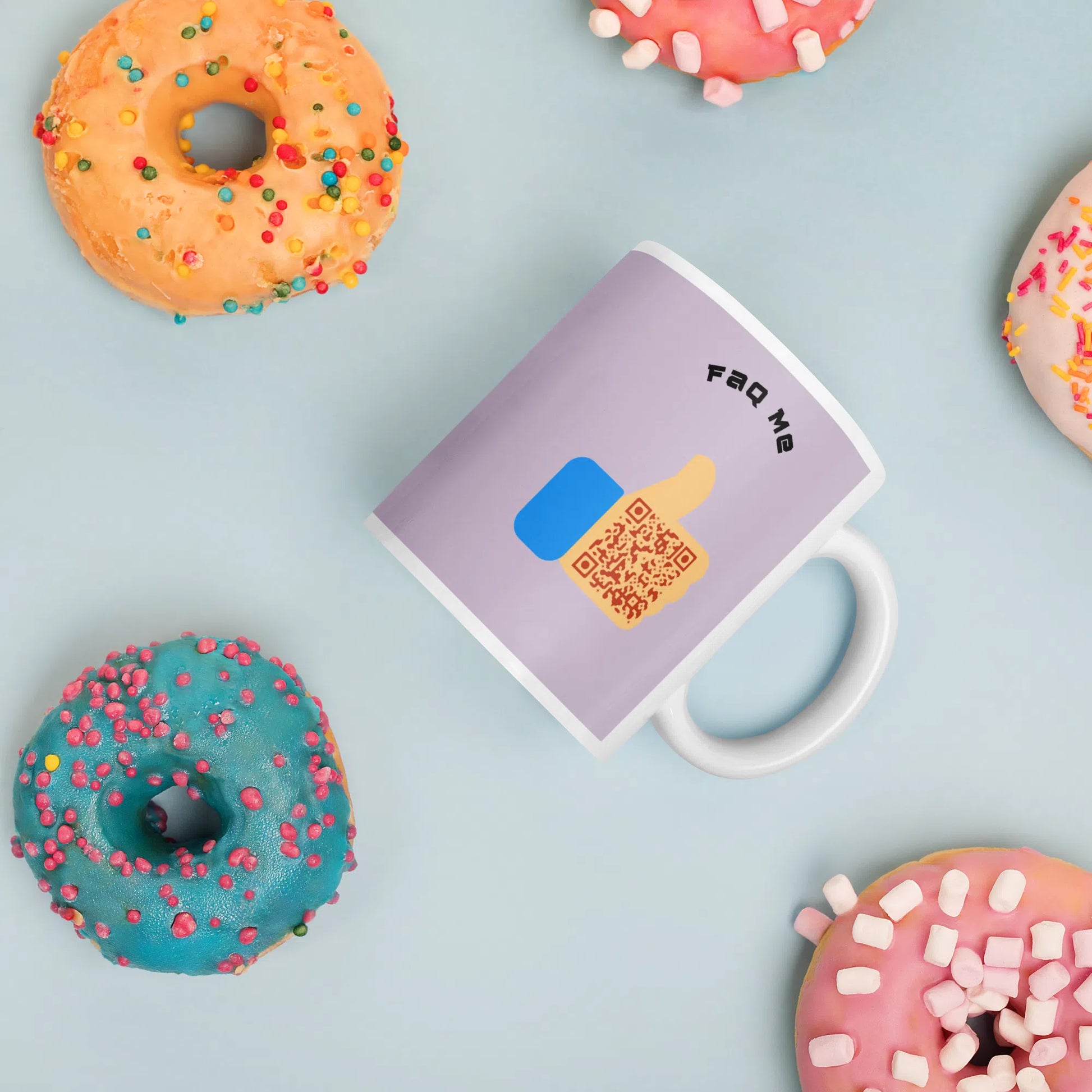 FAQ Me Personalized QR Code Lavender mug