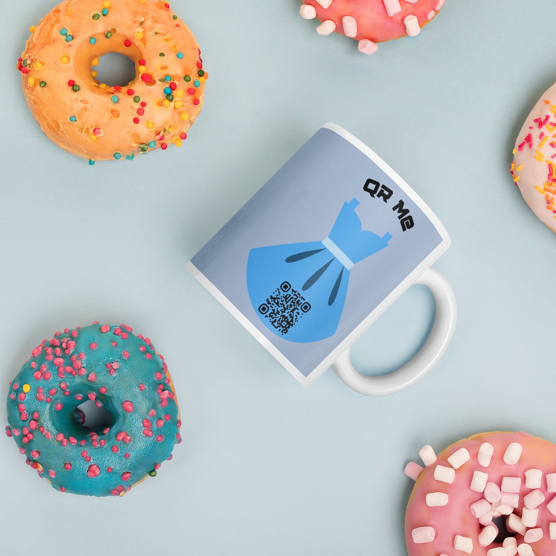 Dress Emoji Personalized QR Code mug