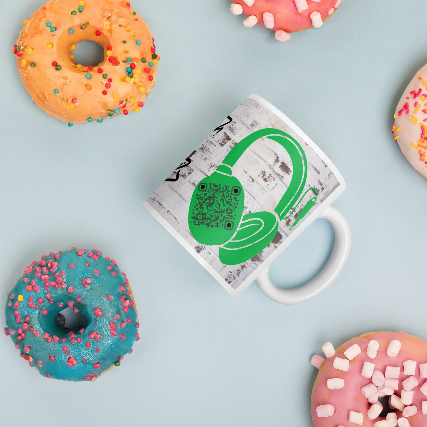 Graffiti Wall Art QR Code Mug β Share Your Music in Style