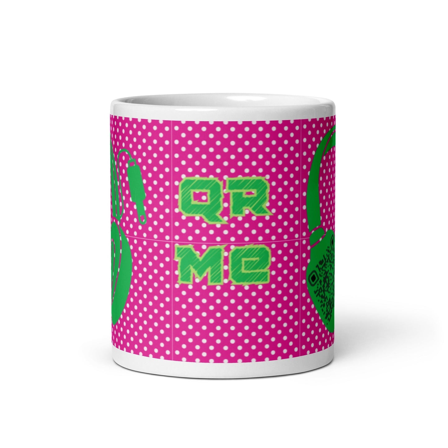 Custom QR Code Mug Polka Dot Design β Share Your Music